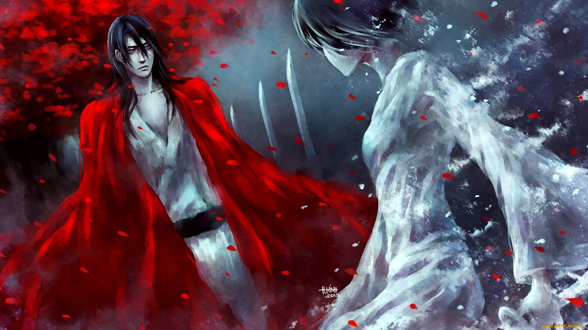 аниме, bleach, блич, арт, рукия, бьякуя, кучики, глава, клана