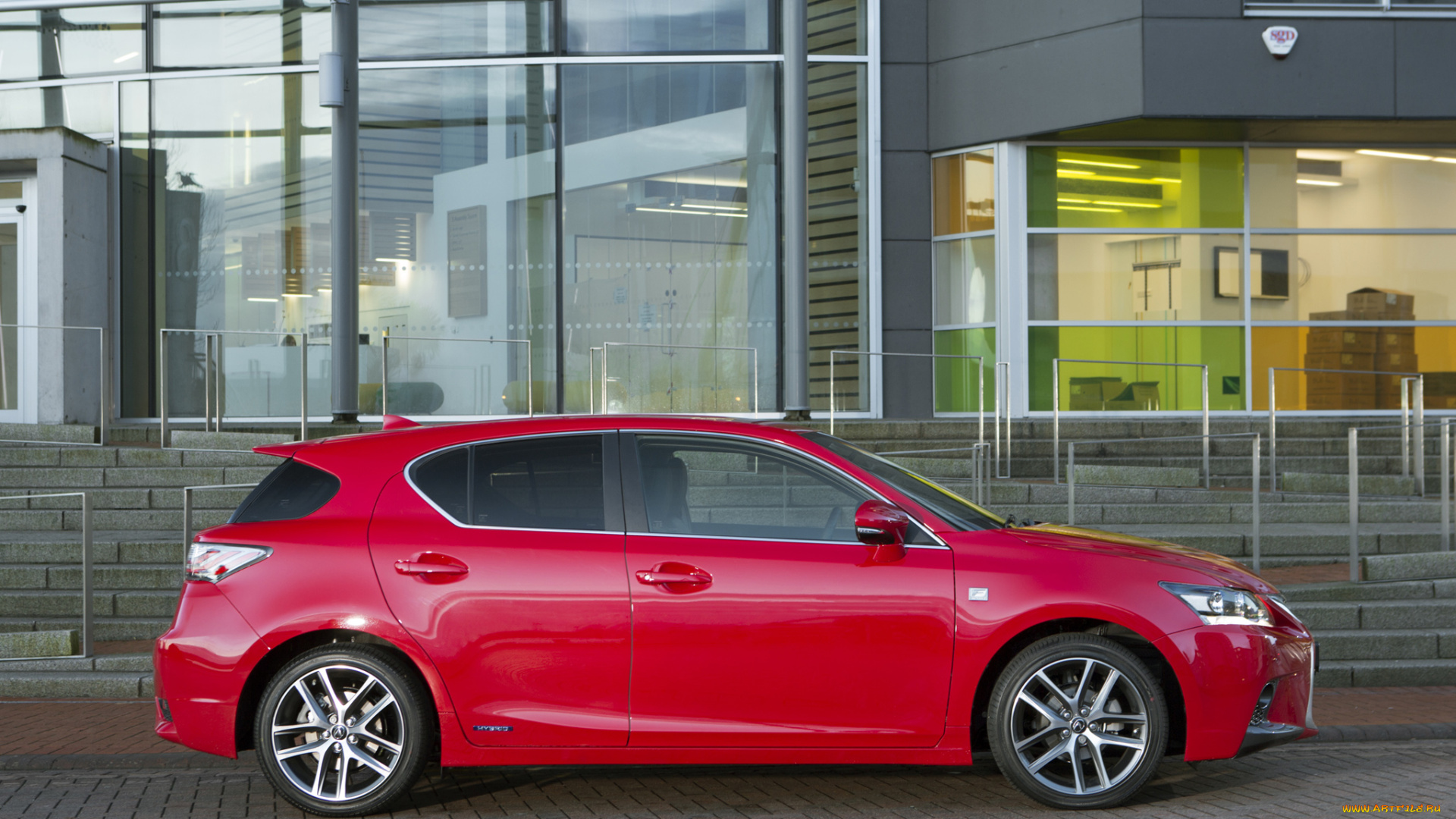 автомобили, lexus, 2014, uk-spec, ct, 200h, f-sport, красный