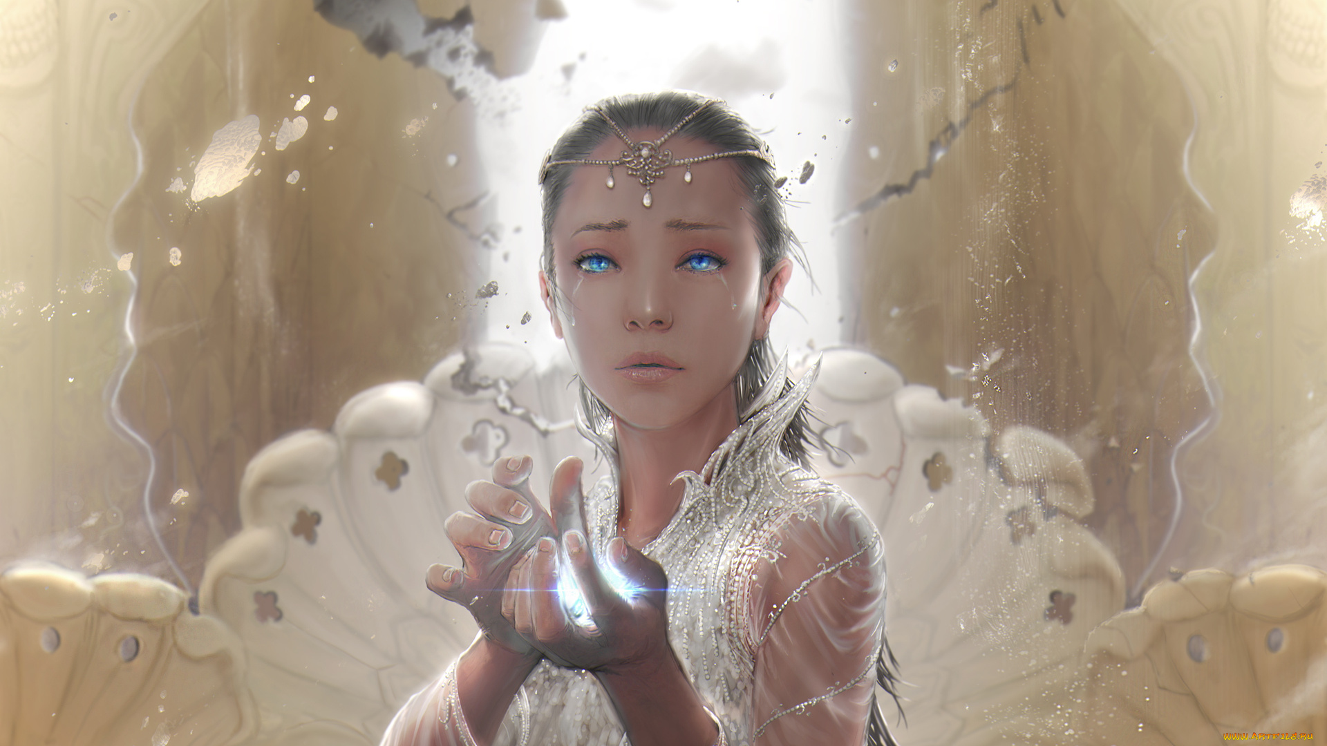 фэнтези, девушки, украшения, девушка, слезы, магия, руки