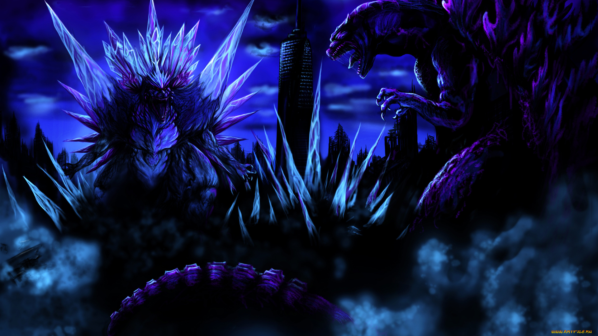 годзилла, фэнтези, существа, dinosaur, монстр, сражение, godzilla, динозавр