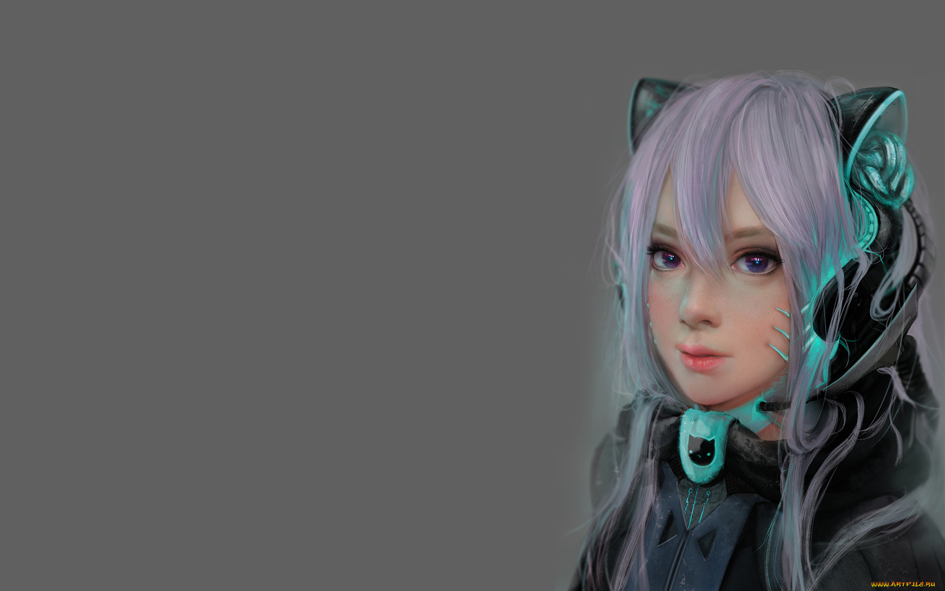 девушка, аниме, -headphones, &, instrumental