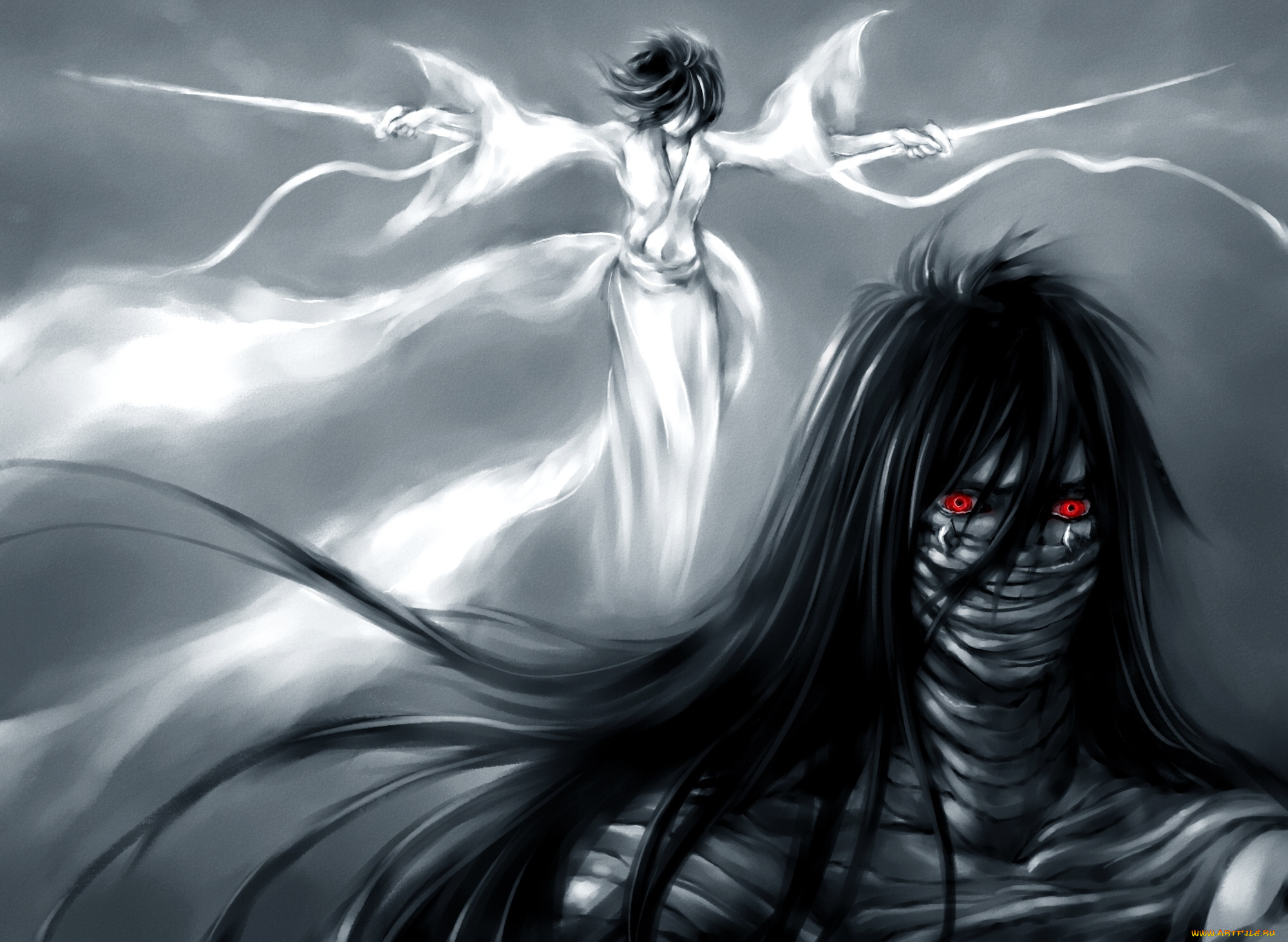 аниме, bleach, блич, ичиго, гецуга, парень, арт