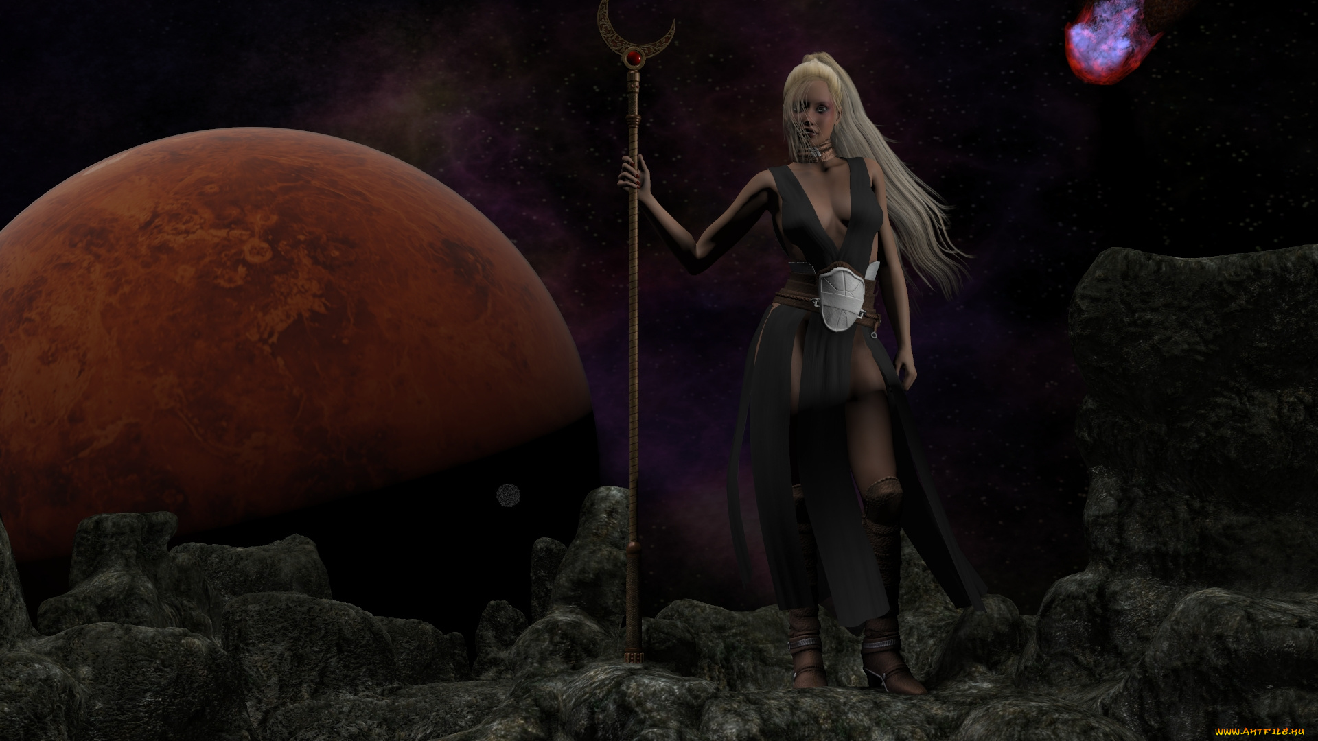 3д, графика, амазонки, , amazon, девушка, взгляд, фон, тотем