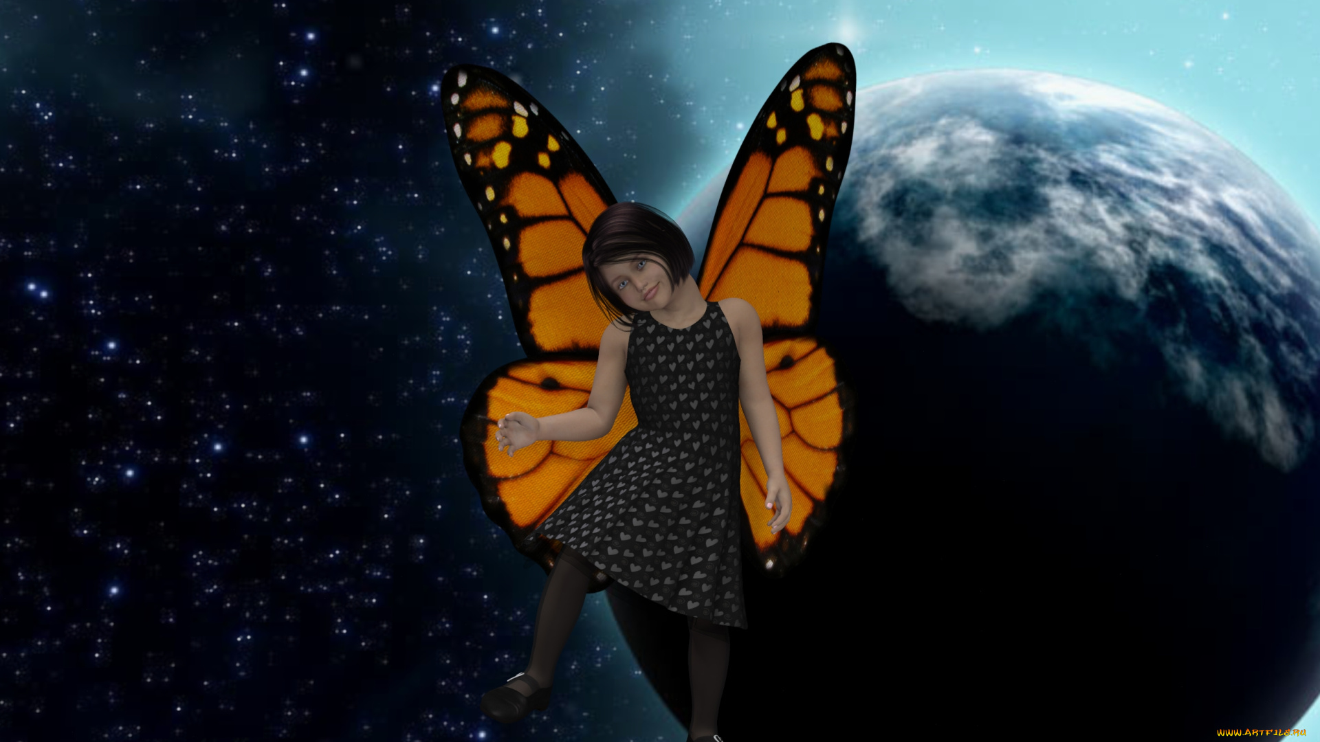 3д, графика, эльфы, , elves, фея, взгляд, фон