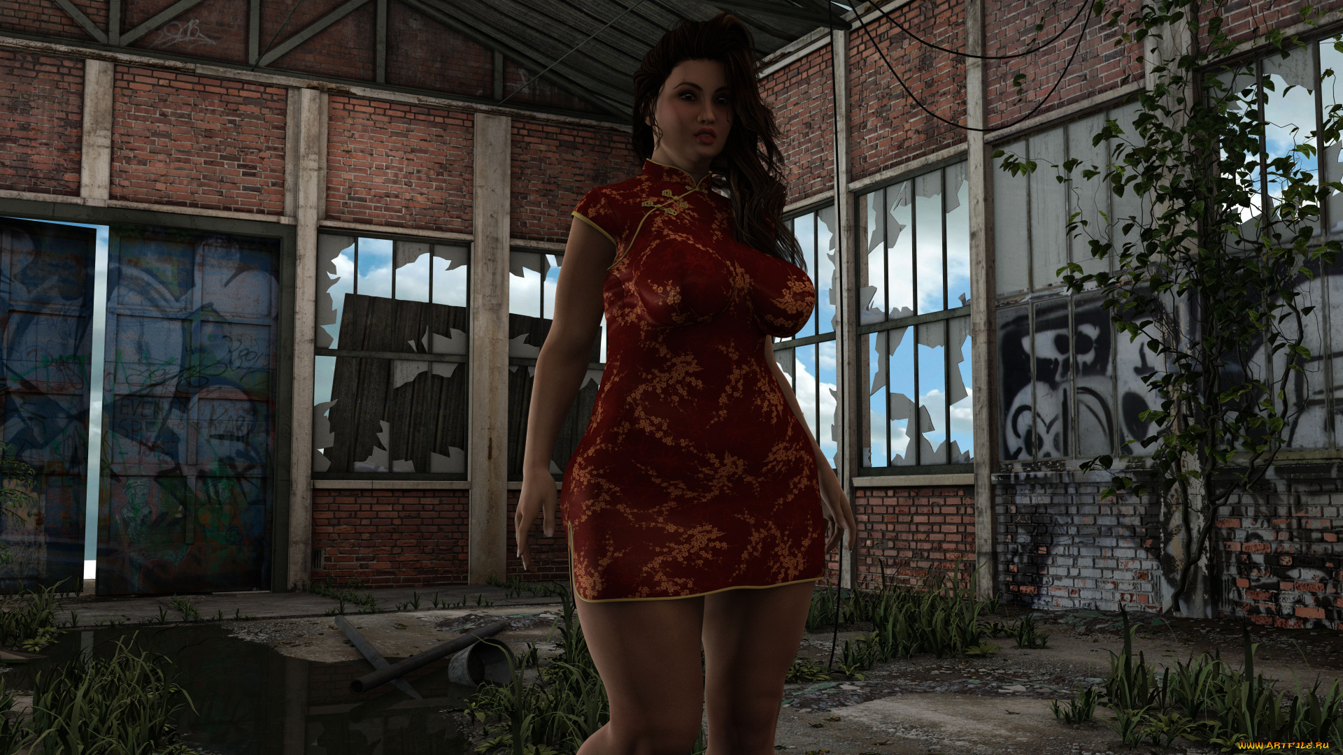 3д, графика, люди, , people, фон, взгляд, девушка