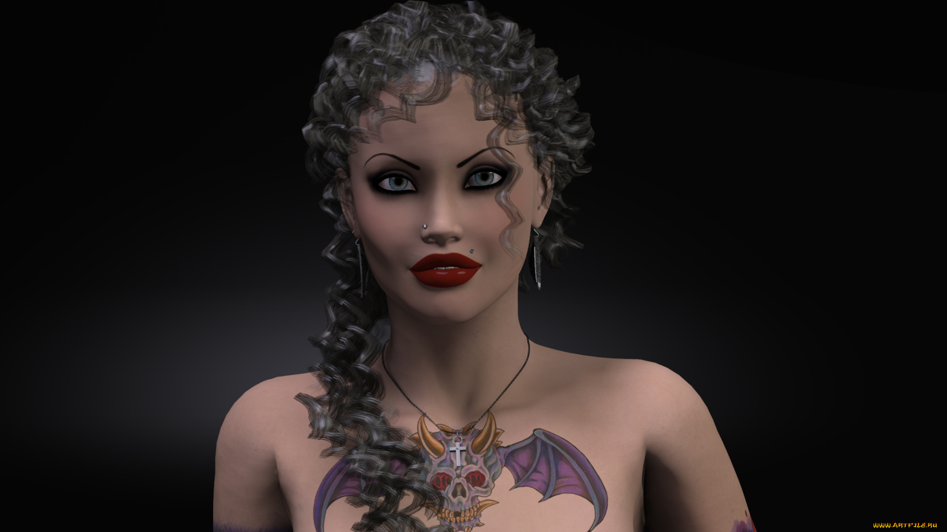 3д, графика, портрет, , portraits, девушка, взгляд, фон