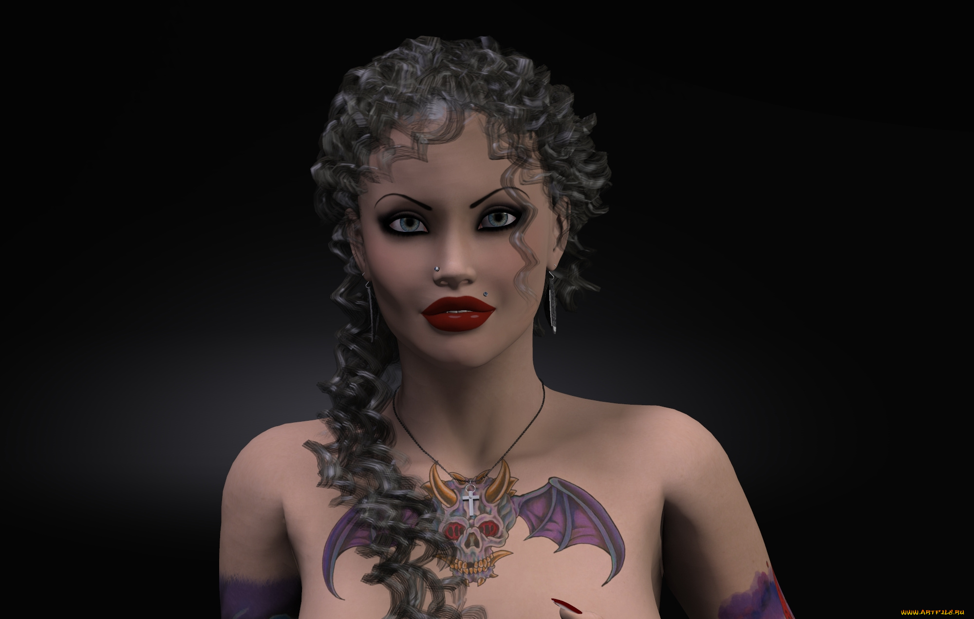 3д, графика, портрет, , portraits, девушка, взгляд, фон