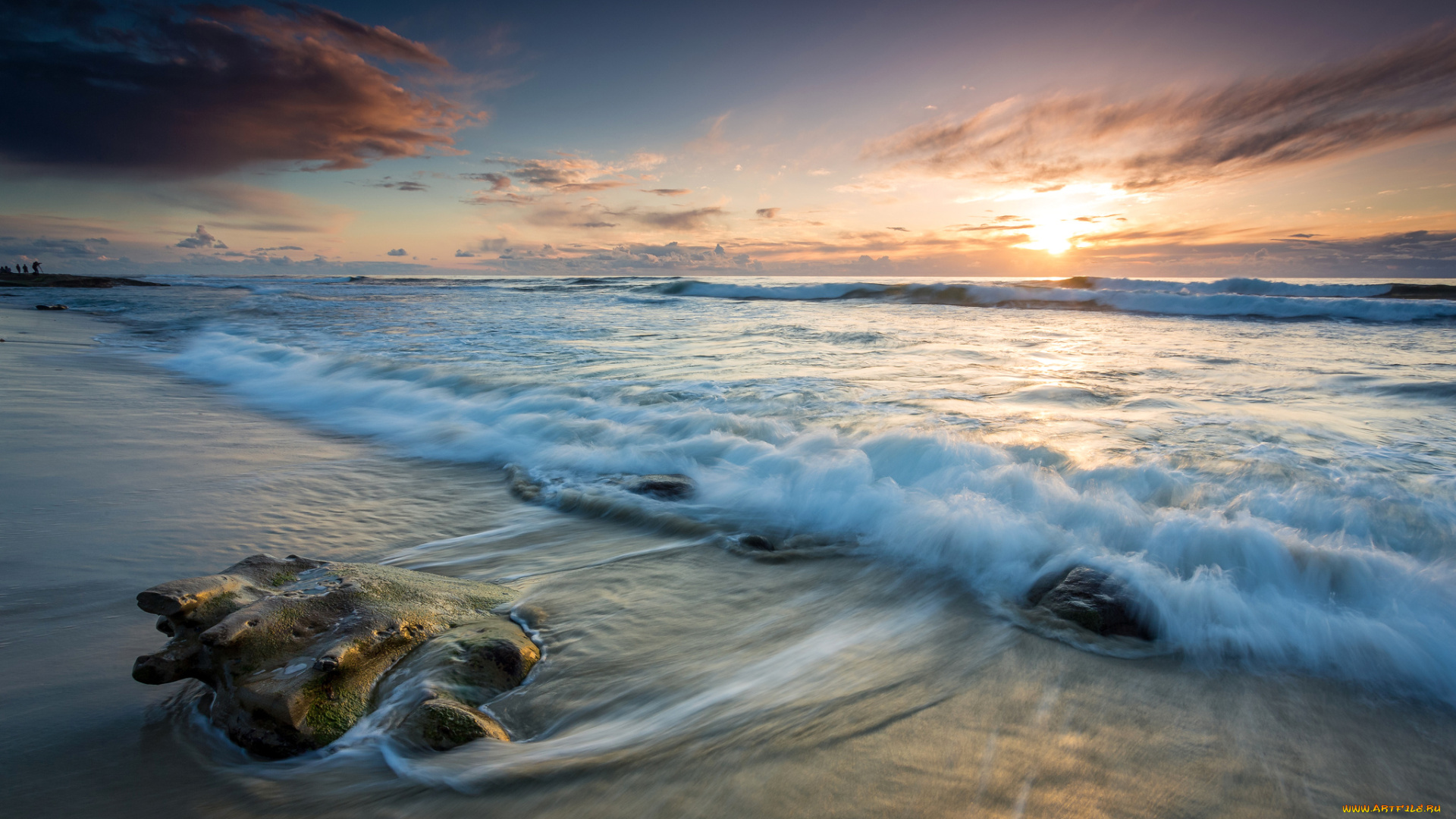 природа, побережье, море, волны, вечер, прибой, небо, берег, пейзаж