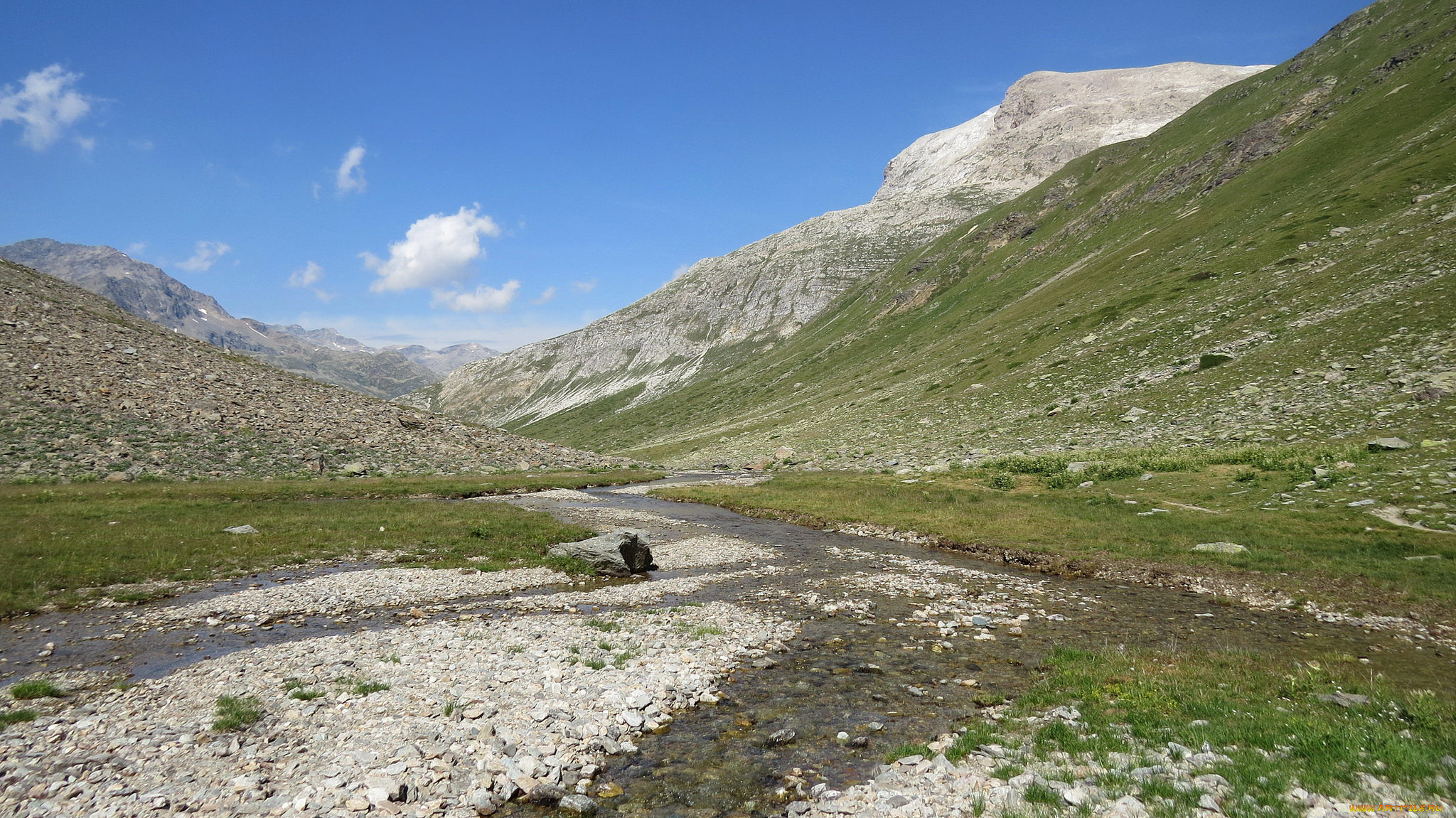 природа, горы, облака, река