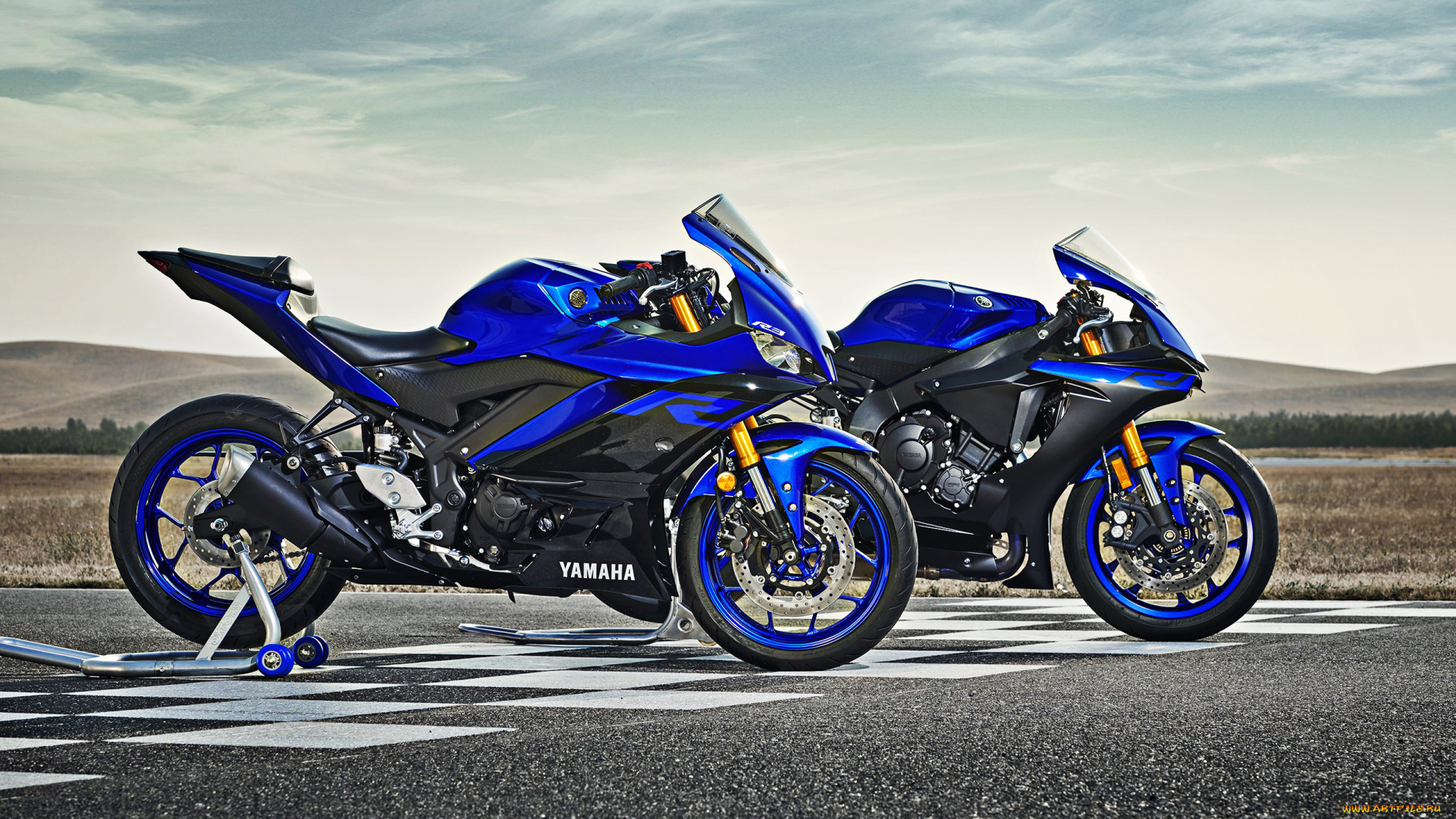 2019, yamaha, yzf, r3, мотоциклы, yamaha, новый, вид, сбоку, ямаха, спортбайк, yzf, r3, синий, японские, черный