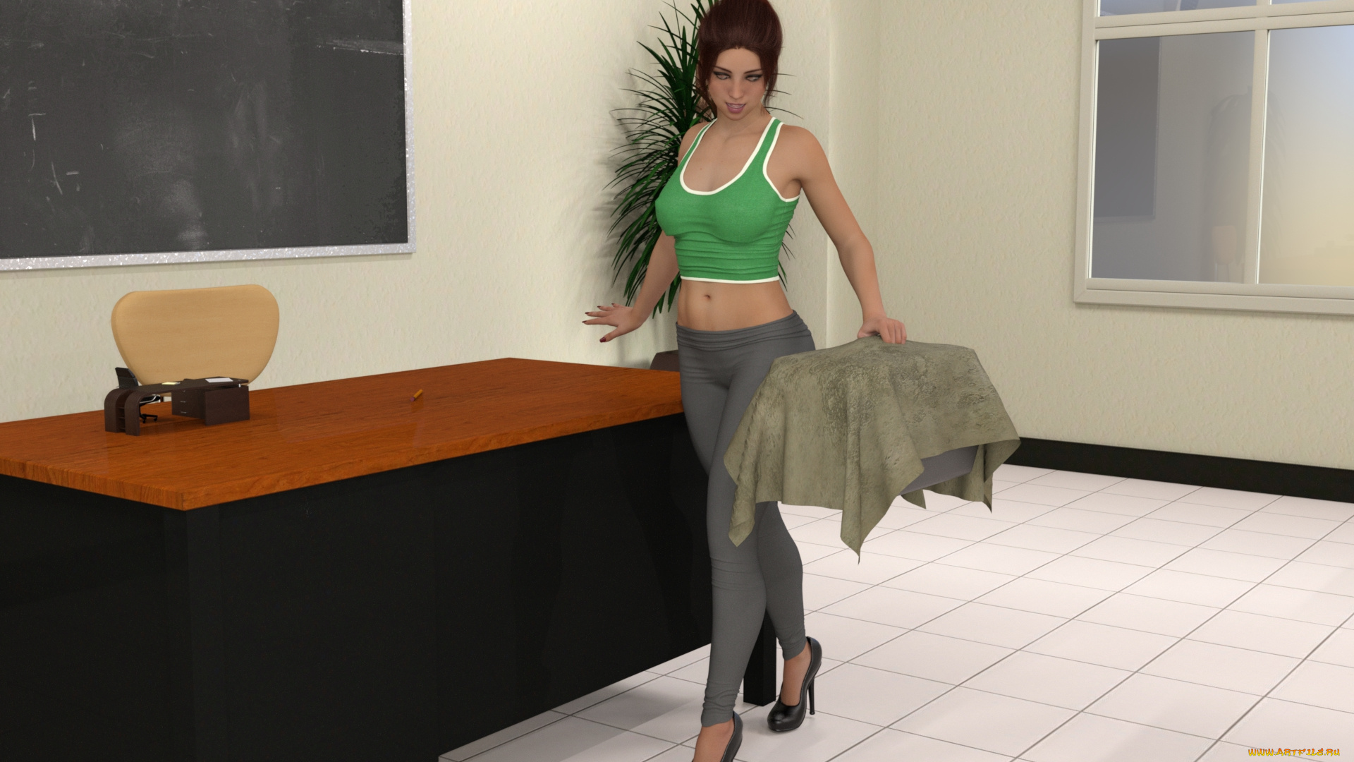 3д, графика, фантазия, , fantasy, фон, взгляд, девушка