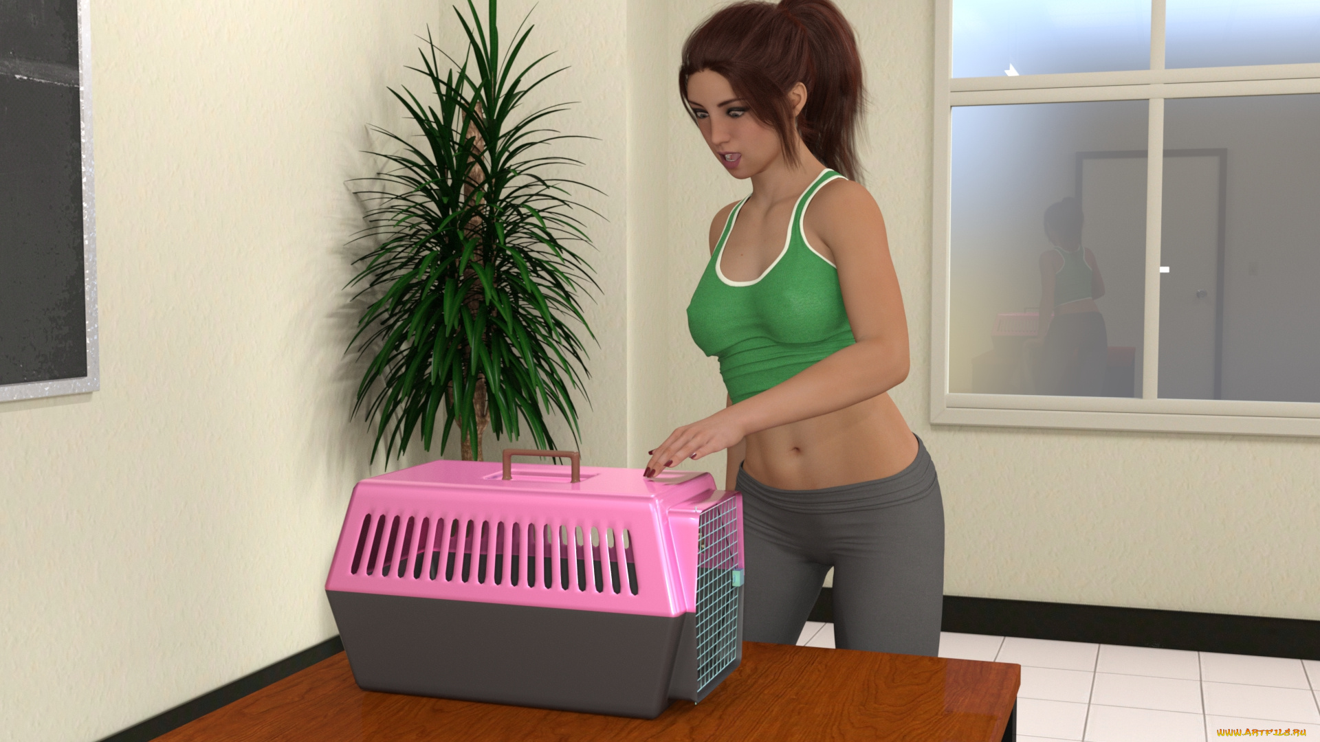 3д, графика, фантазия, , fantasy, фон, взгляд, девушка