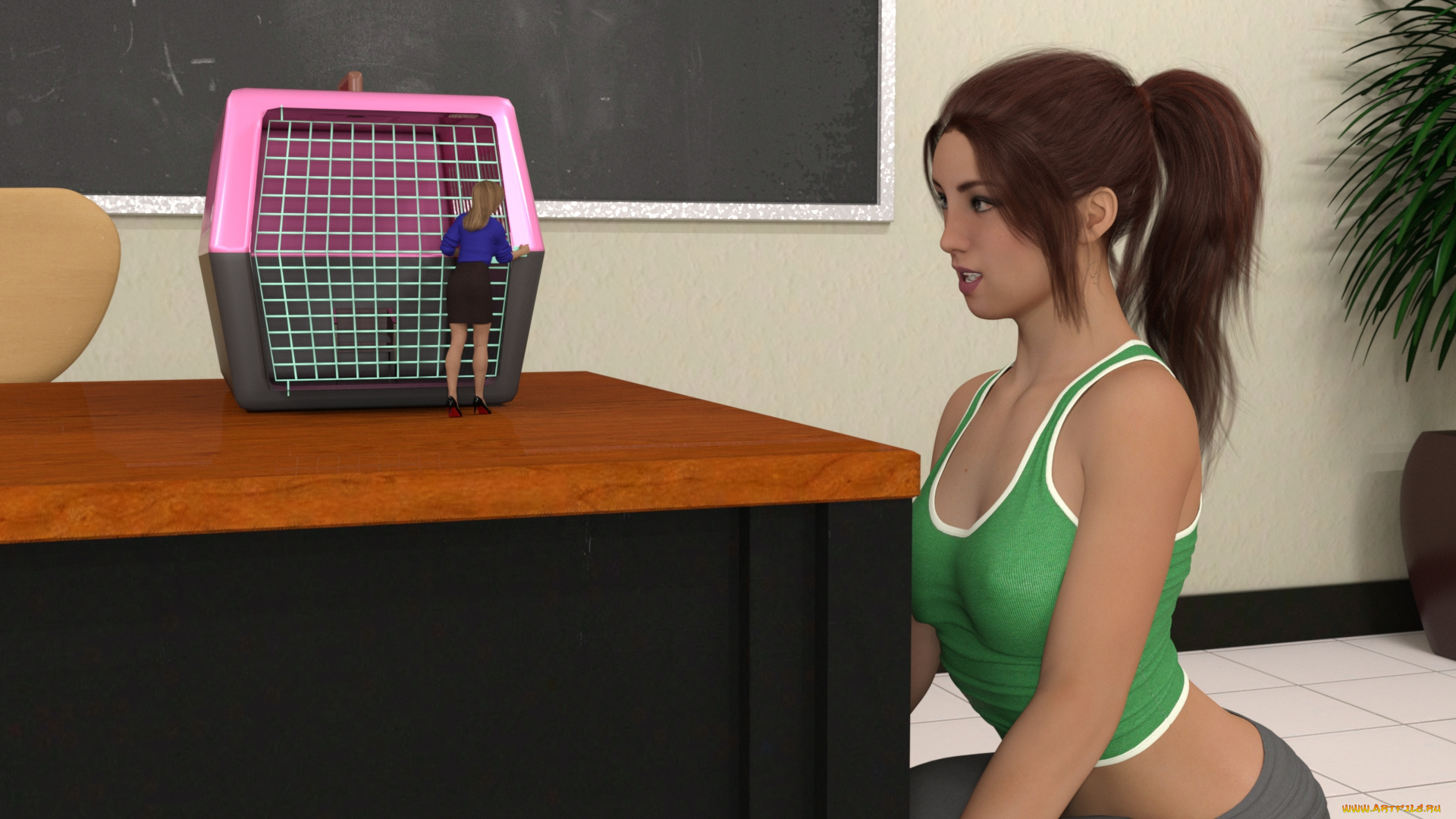 3д, графика, фантазия, , fantasy, фон, взгляд, девушка