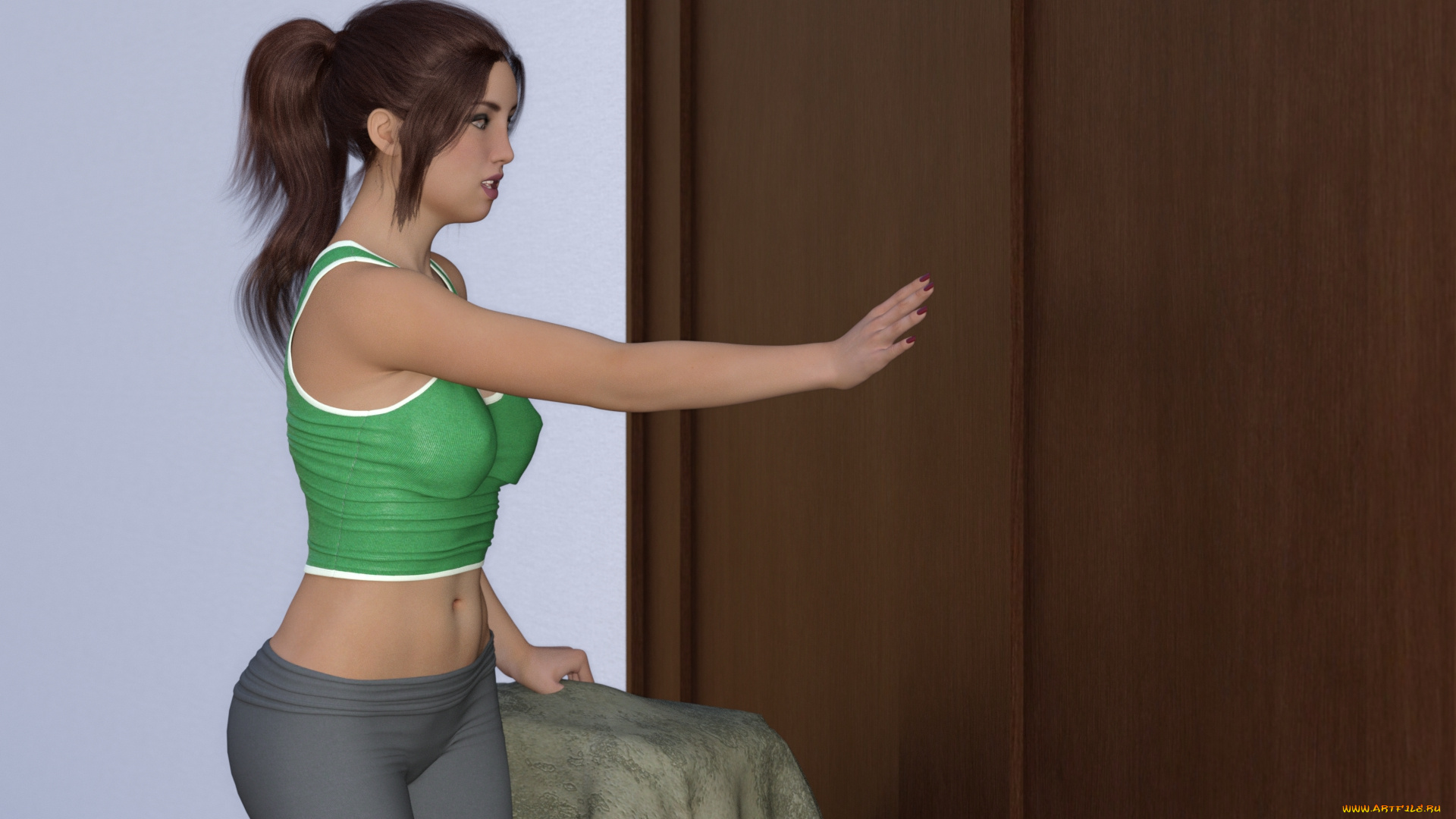 3д, графика, фантазия, , fantasy, фон, взгляд, девушка