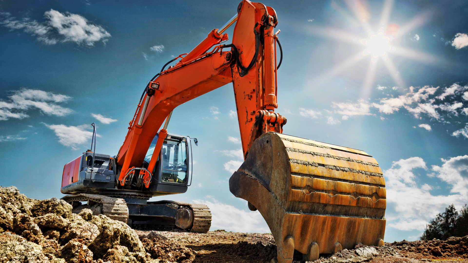 hitachi, zaxis, 450, техника, экскаваторы, экскаватор, ковш, хитачи, оранжевый, строительная, hdr