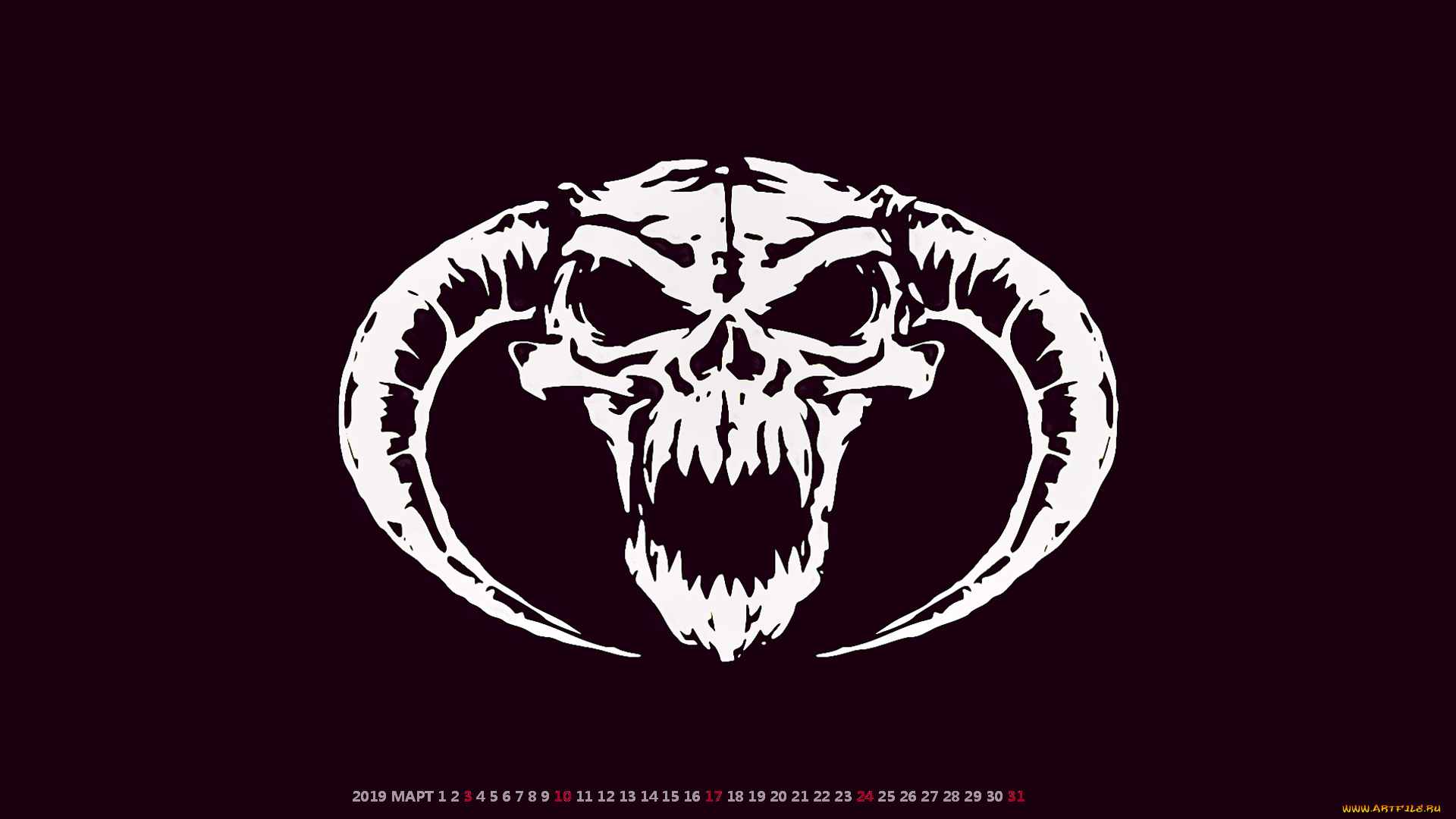 календари, фэнтези, рога, череп