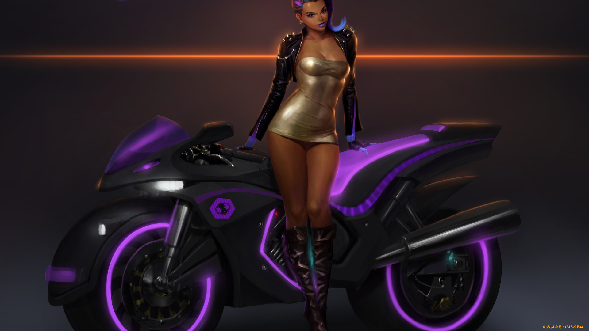 видео, игры, overwatch, девушка, фон, взгляд