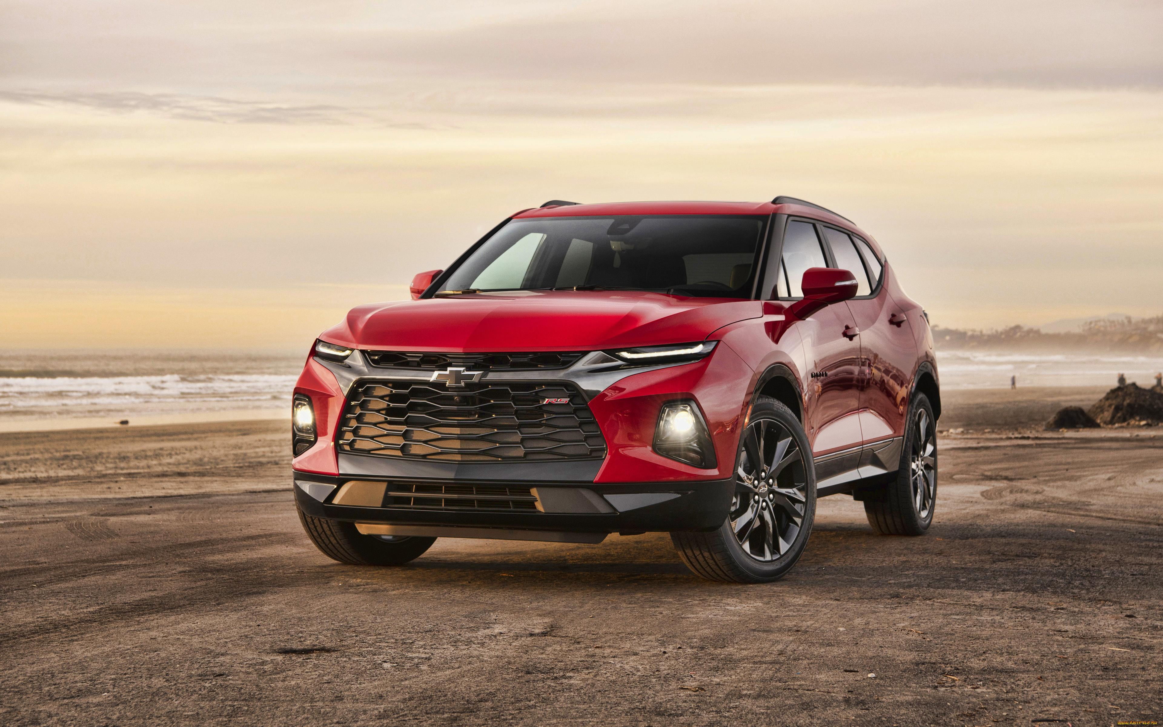 2019, chevrolet, blazer, rs, автомобили, chevrolet, 2019, blazer, rs, красный, побережье, шевроле, внедорожник, американские