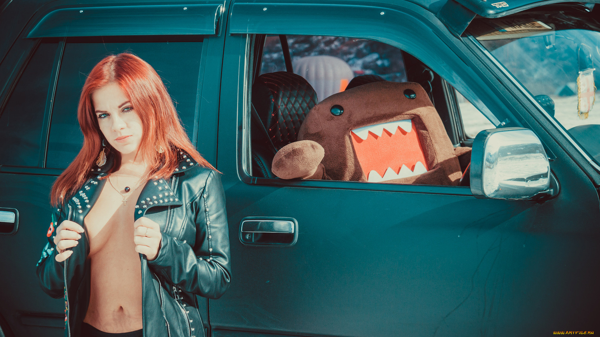 девушки, -, рыжеволосые, и, разноцветные, toyota, hilux, surf