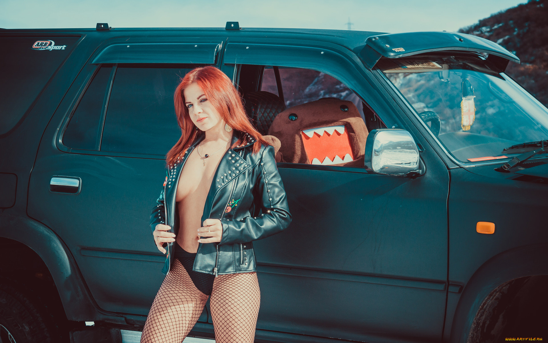 девушки, -, рыжеволосые, и, разноцветные, toyota, hilux, surf