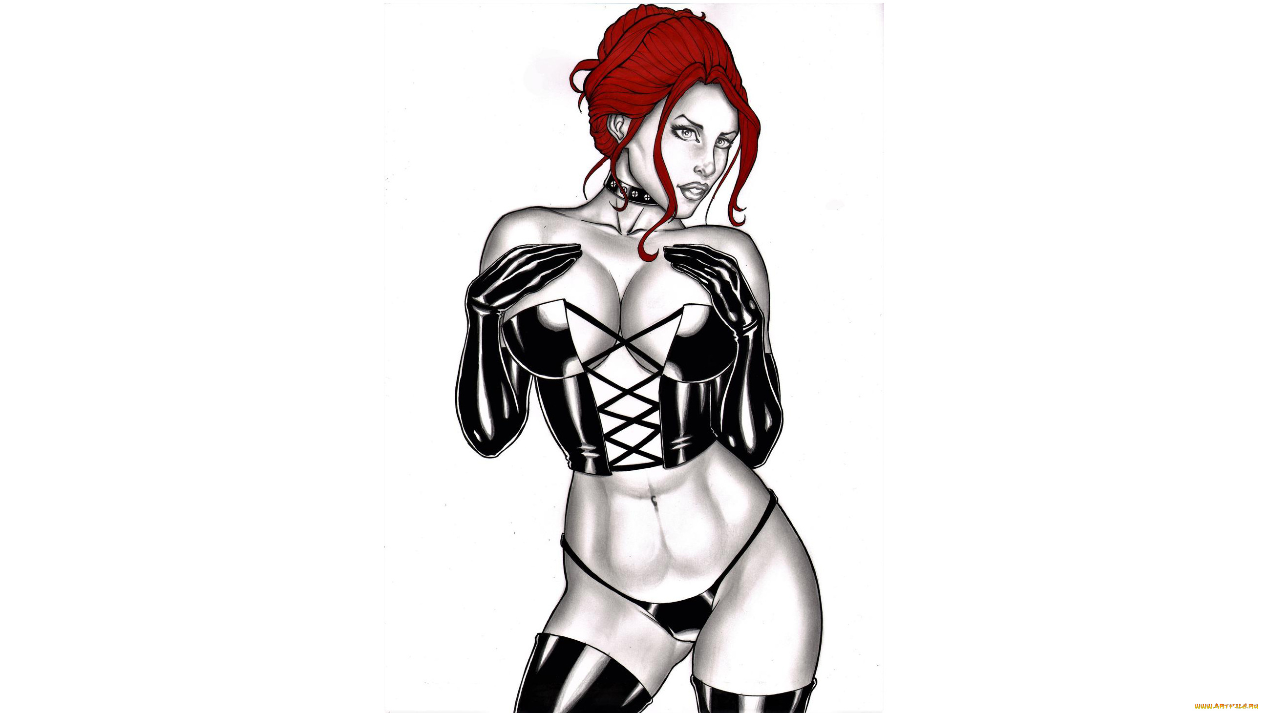 рисованное, elberty, oliveira, девушка, фон, корсет, перчатки, elberty, oliveira