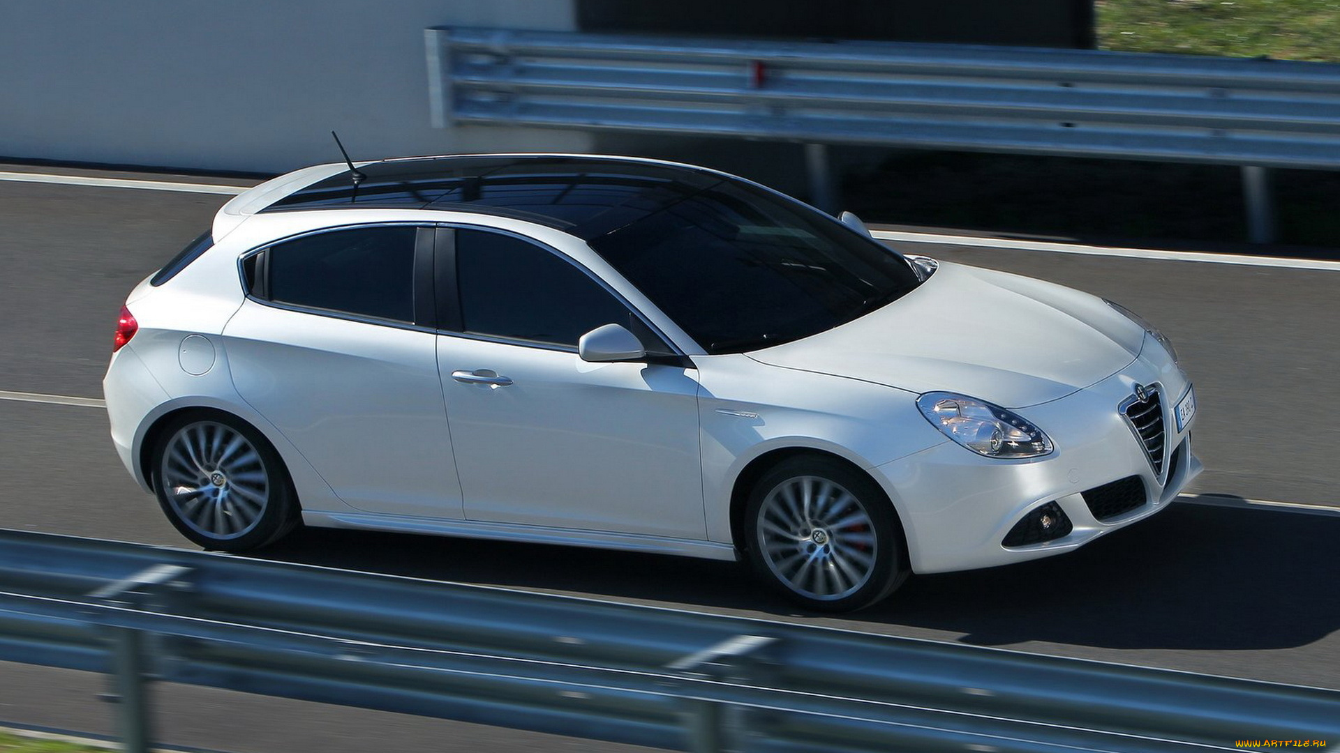 автомобили, alfa, romeo, белый, скорость, дорога