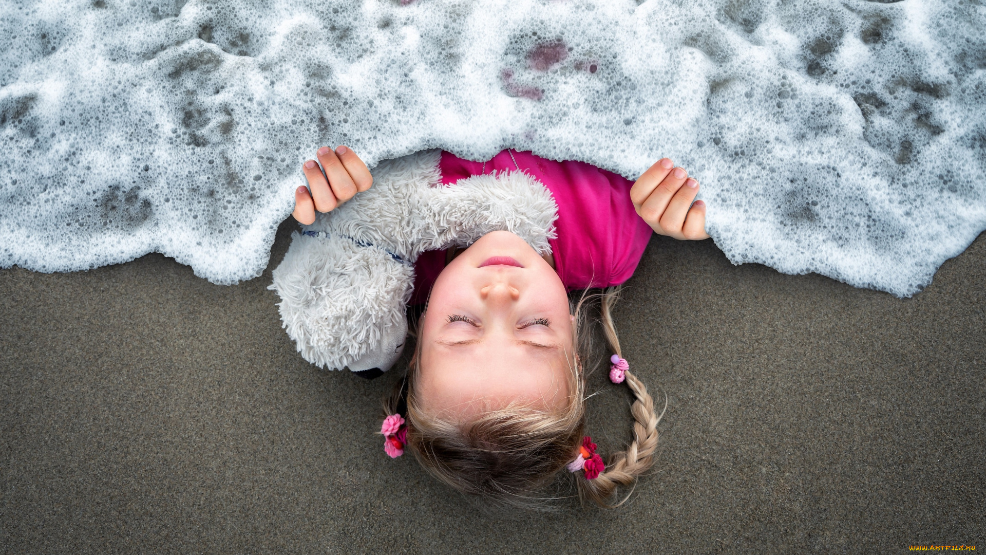 разное, компьютерный, дизайн, девочка, игрушка, одеяло, море, пена