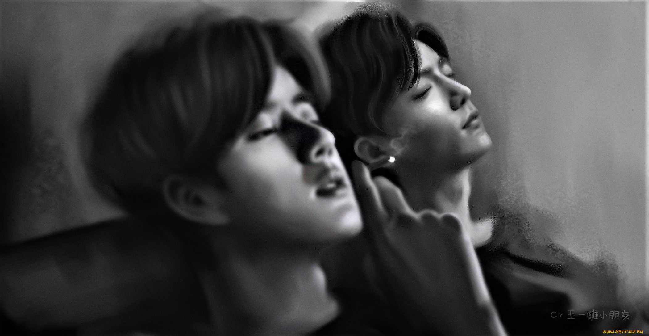 рисованное, люди, ван, ибо, сяо, чжань