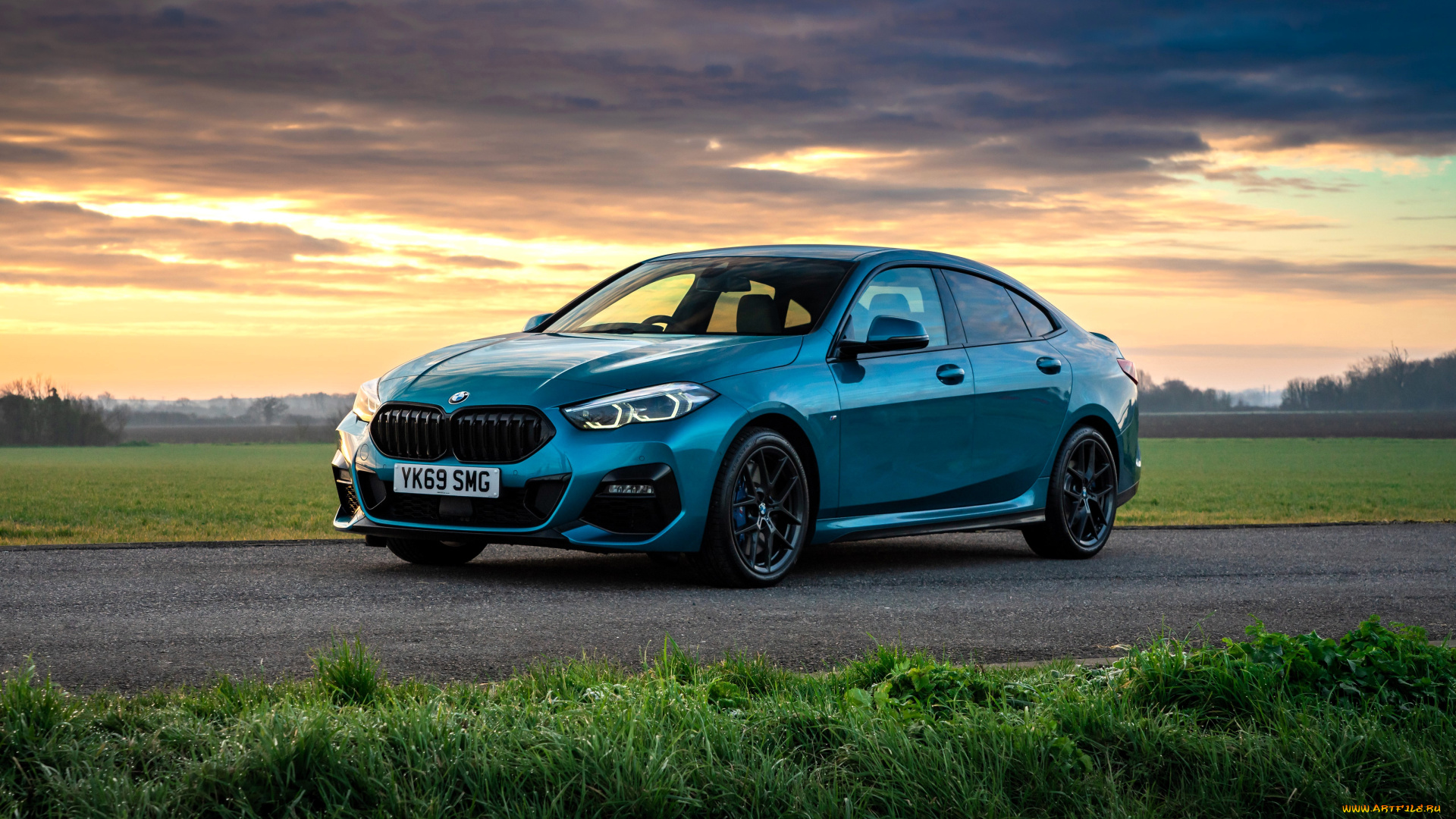 bmw, 218i, gran, coupe, m, sport, автомобили, bmw, голубой, трава, дорога