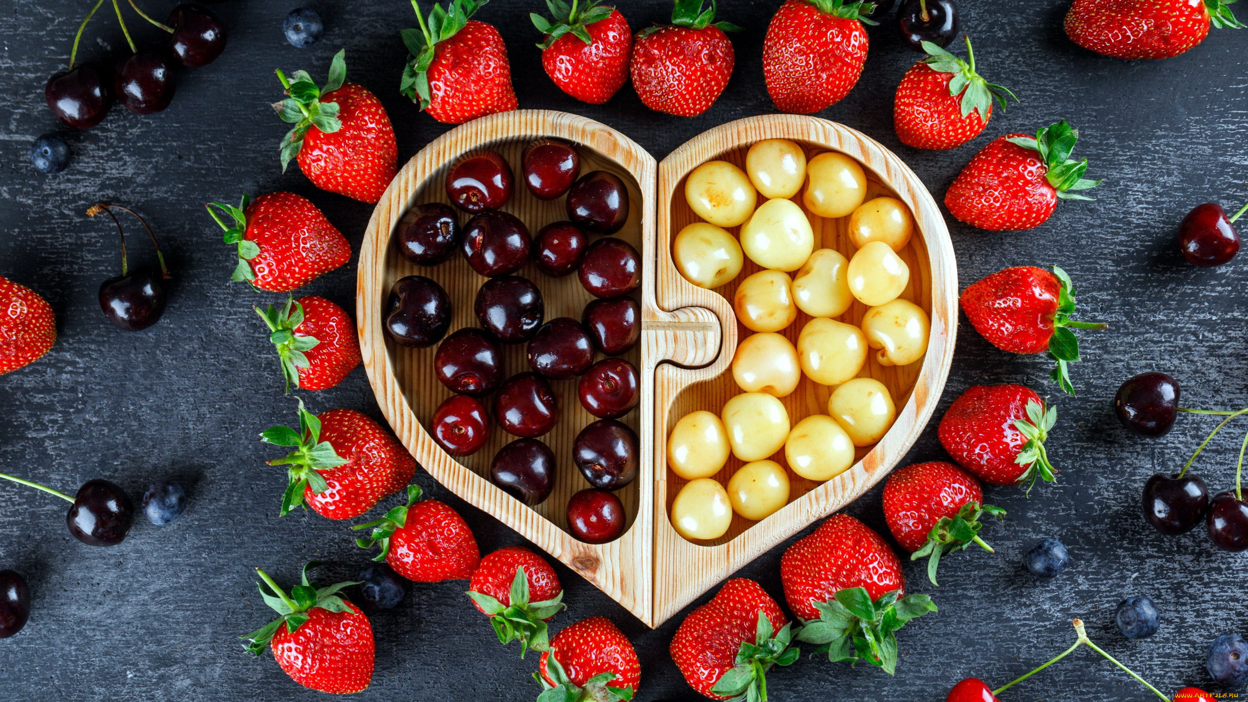 еда, фрукты, , ягоды, клубника, черешня