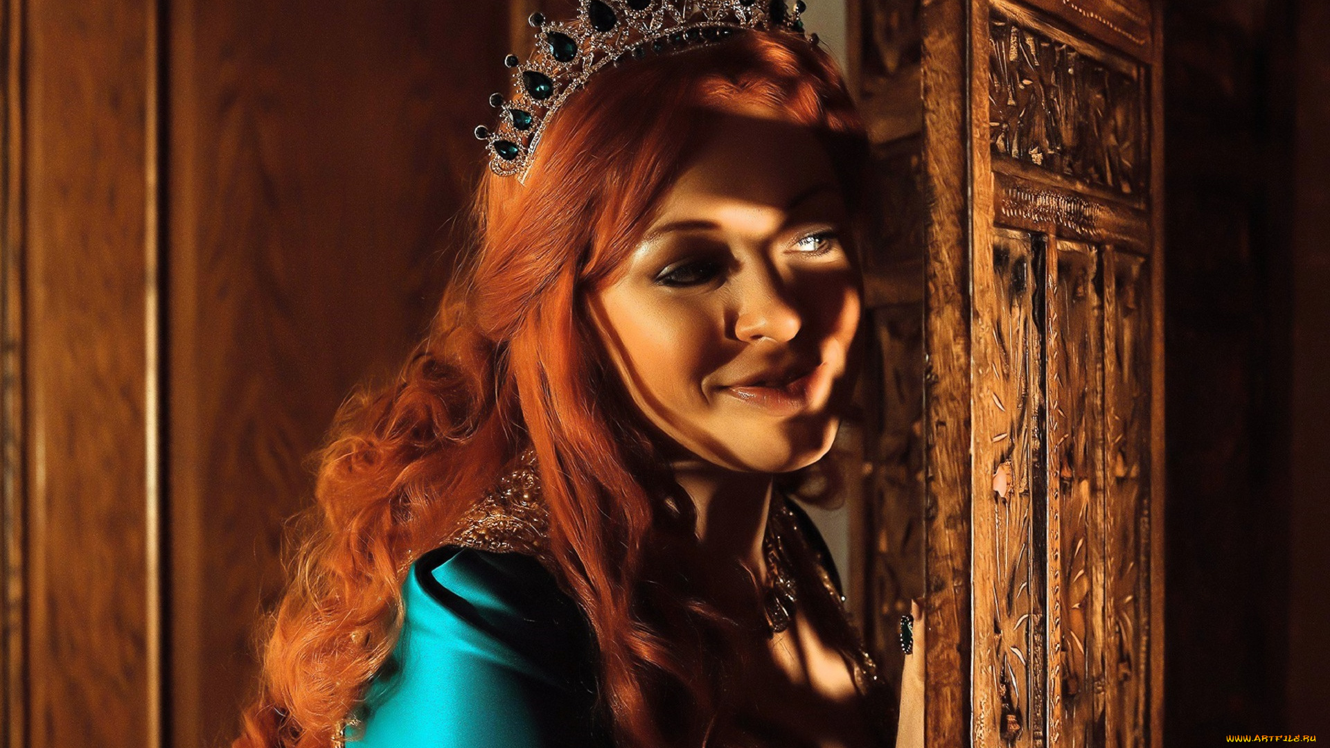 девушки, юлия, огородникова, образ, косплей, корона, лицо, рыжая, дверь