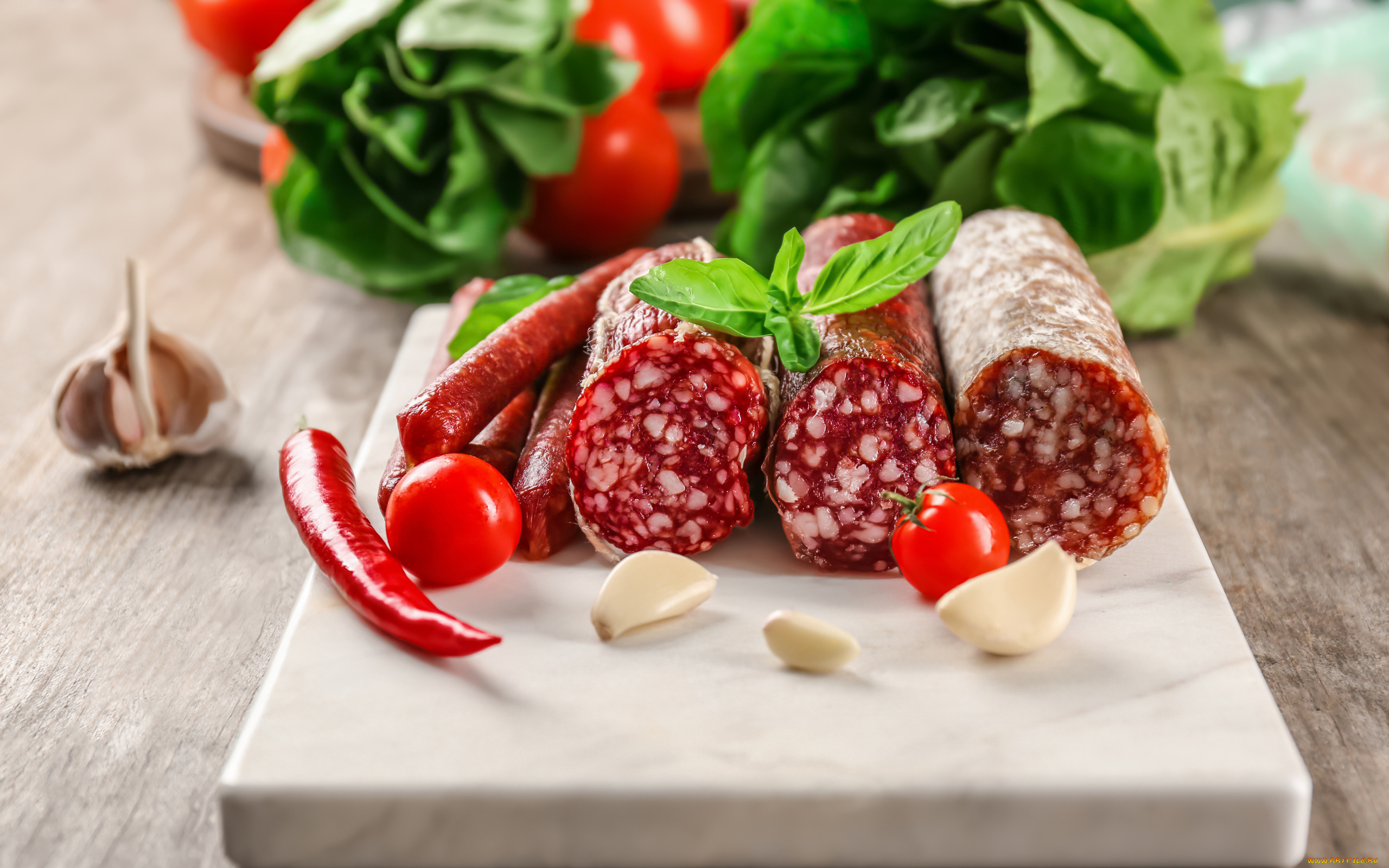 еда, колбасные, изделия, чеснок, колбаса, копченая, салями, перец, острый