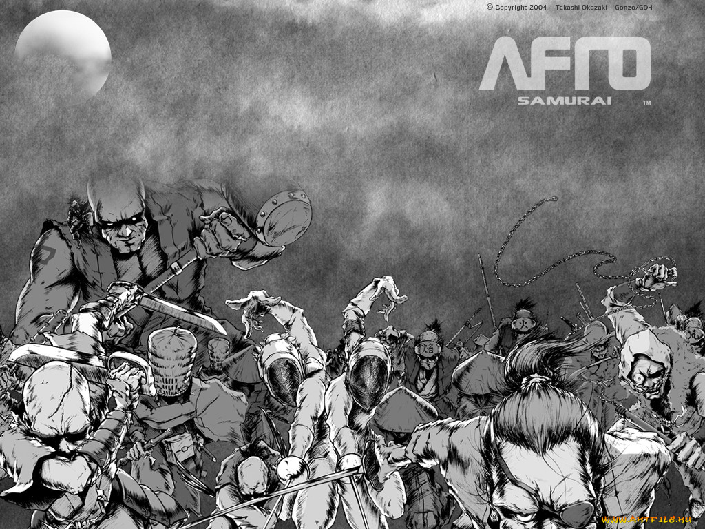 аниме, afro, samurai