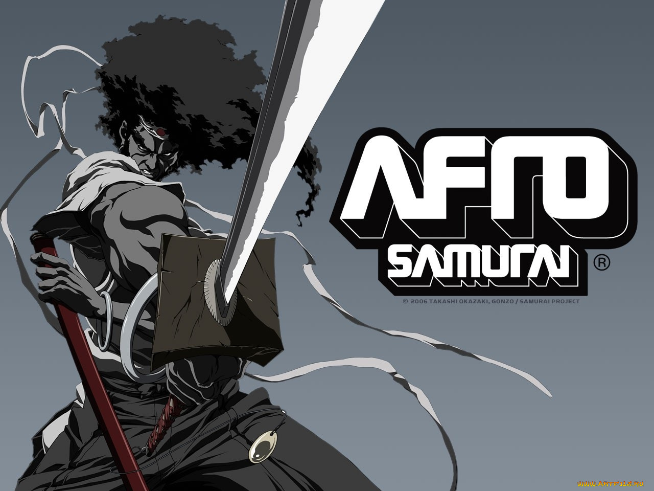 аниме, afro, samurai