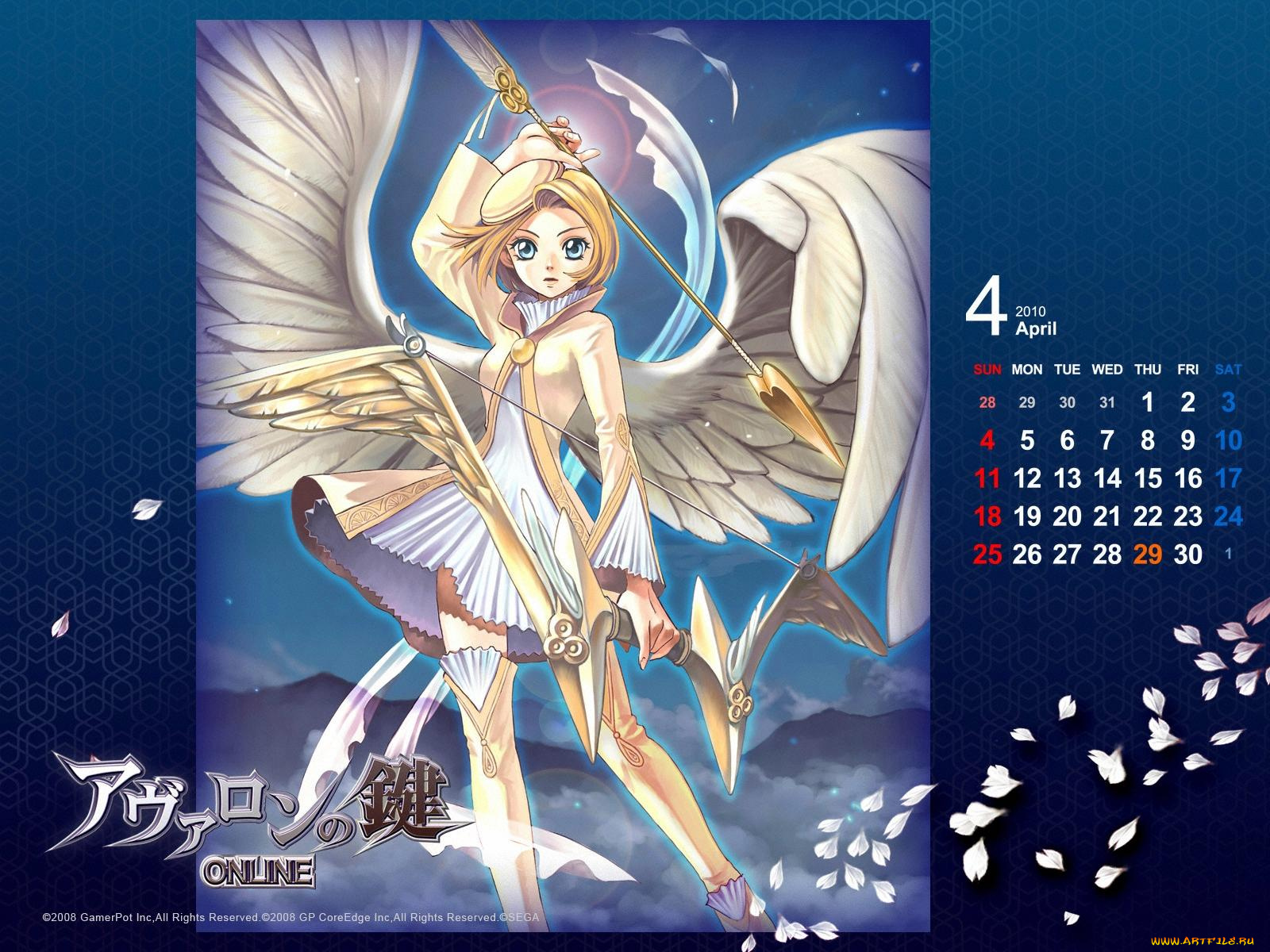 календари, аниме