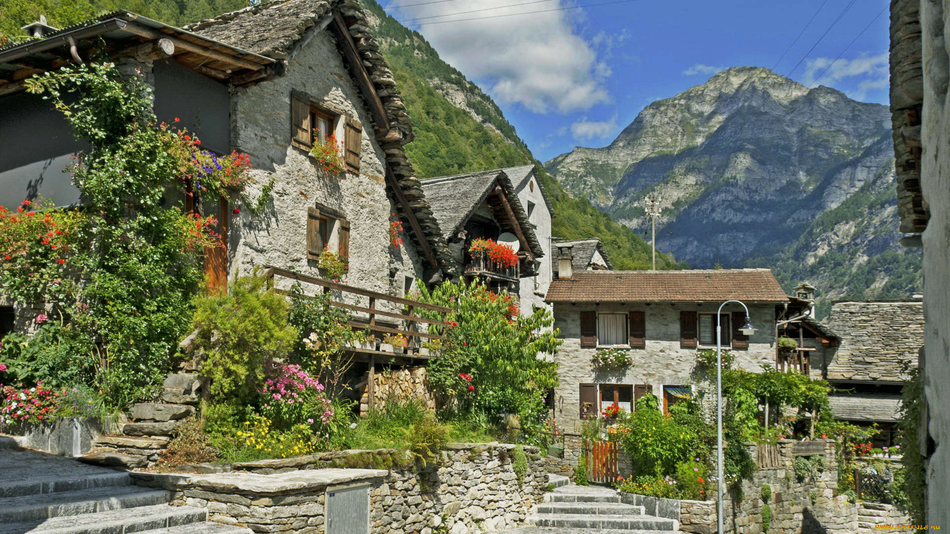 города, здания, дома, швейцария, тичино, sonogno