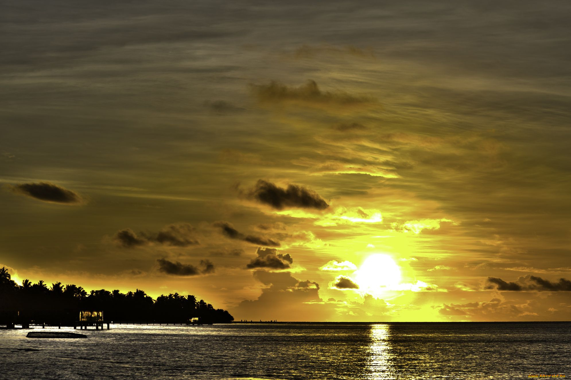 kuramathi, island, природа, восходы, закаты, sunset