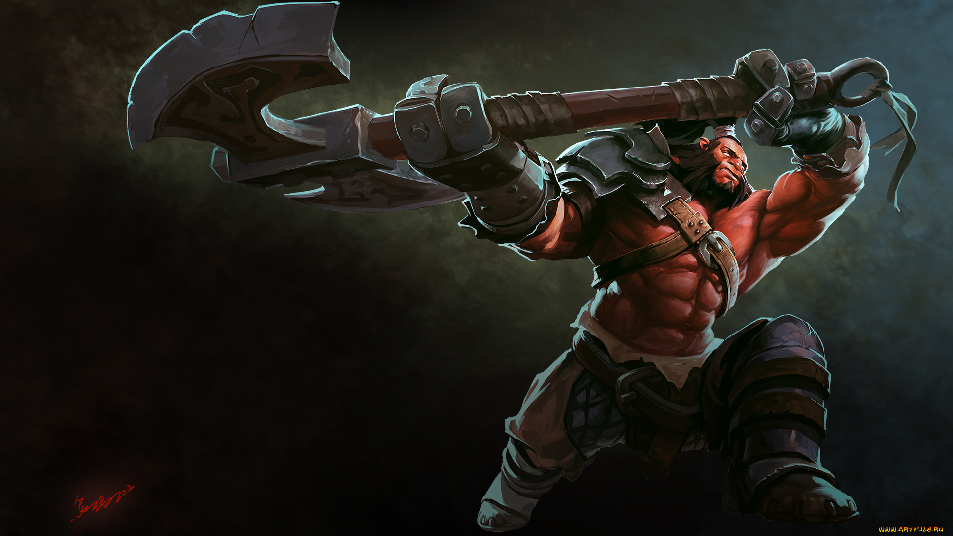 dota, видео, игры, великан, топор, сила, мощь