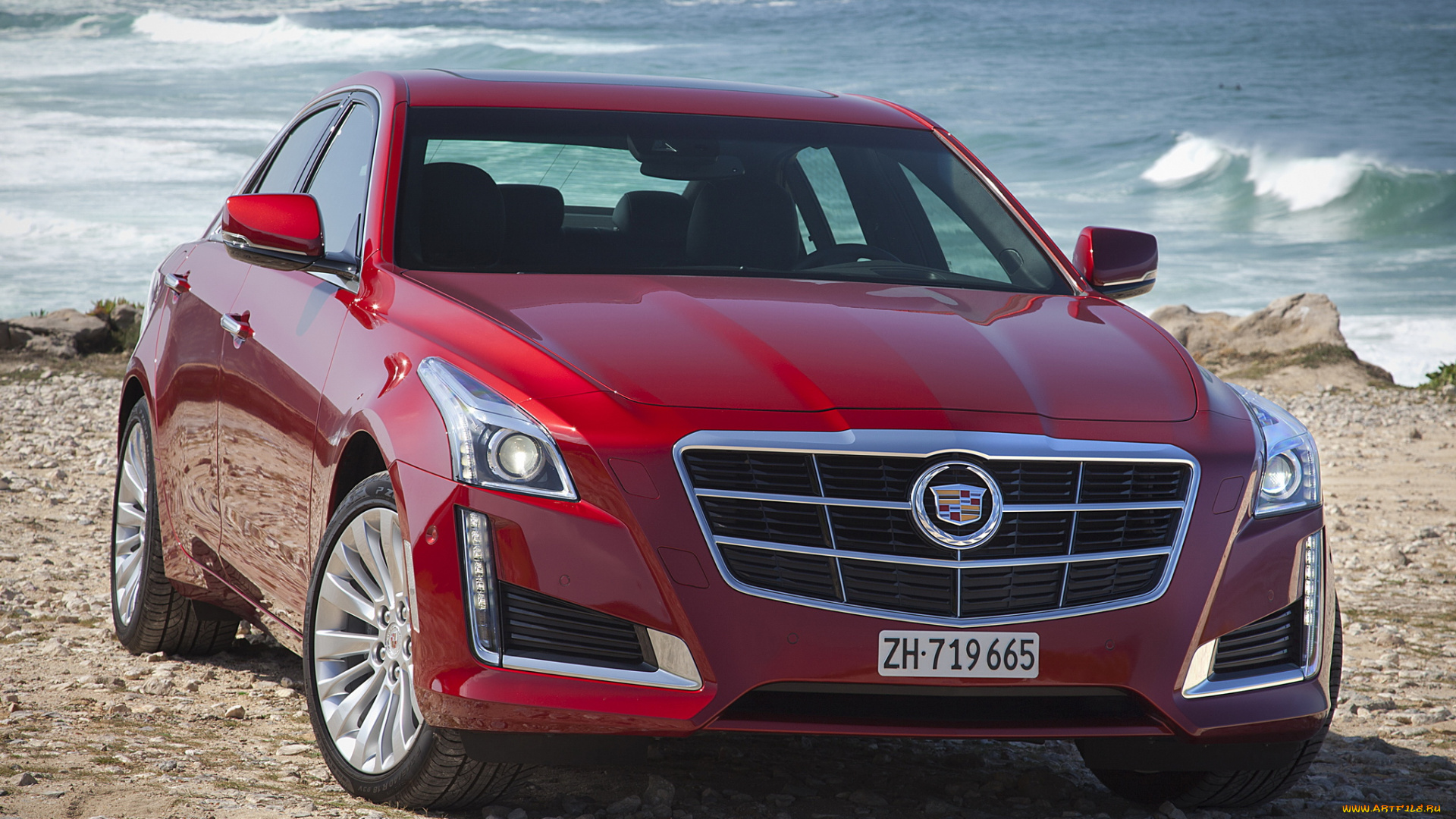 автомобили, cadillac, eu-spec, cts, красный, 2014