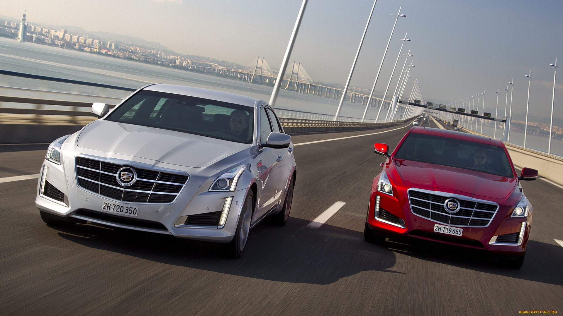 автомобили, cadillac, красный, 2014, eu-spec, cts