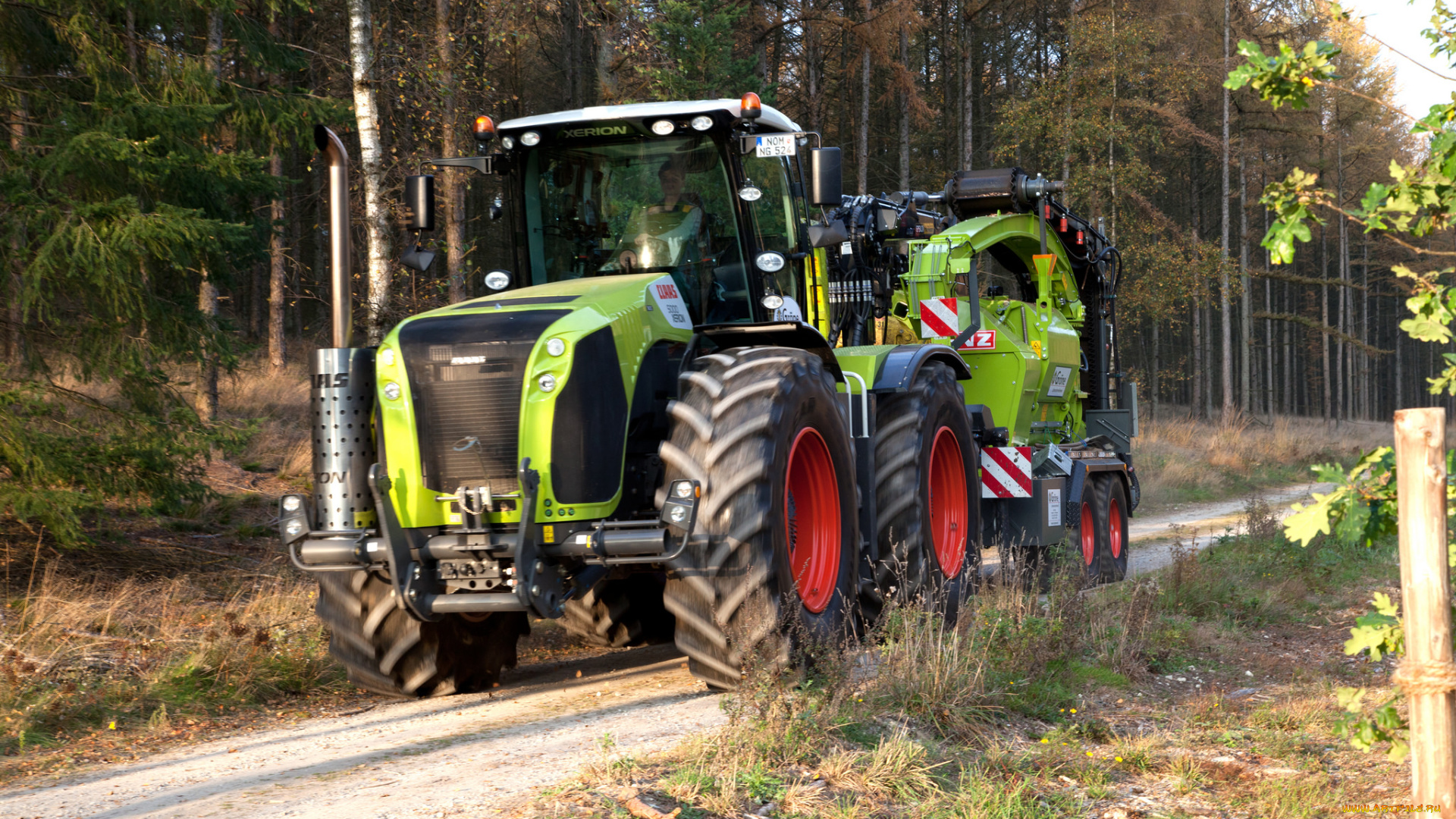 claas, xerion, 5000, техника, тракторы, трактор, дорога, лес