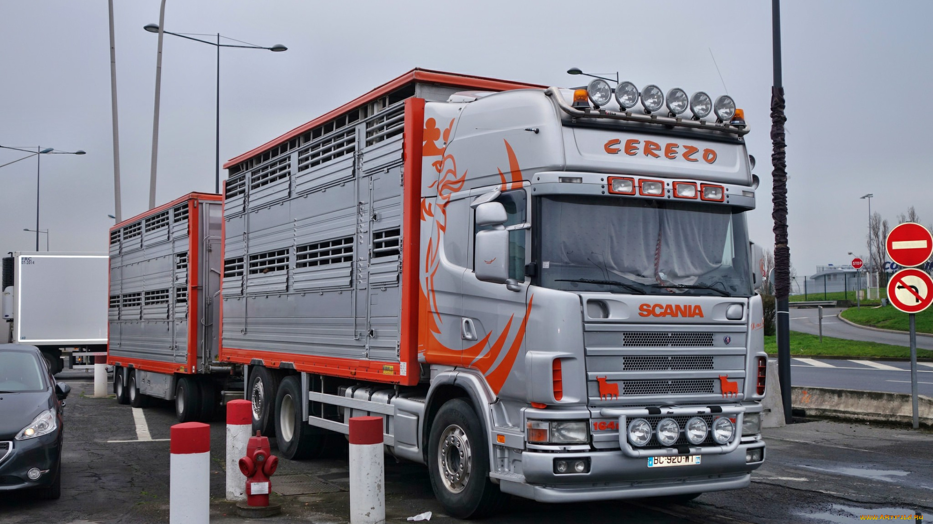 scania, автомобили, scania, , выставка, улица, контейнеровоз, тягач, грузовик