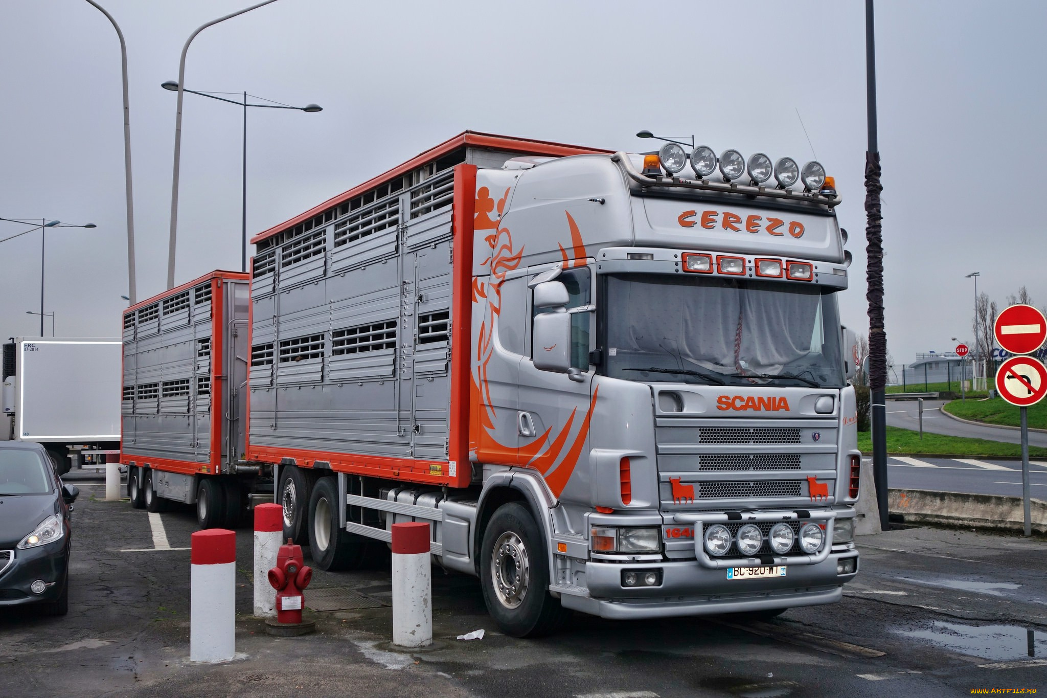 scania, автомобили, scania, , выставка, улица, контейнеровоз, тягач, грузовик