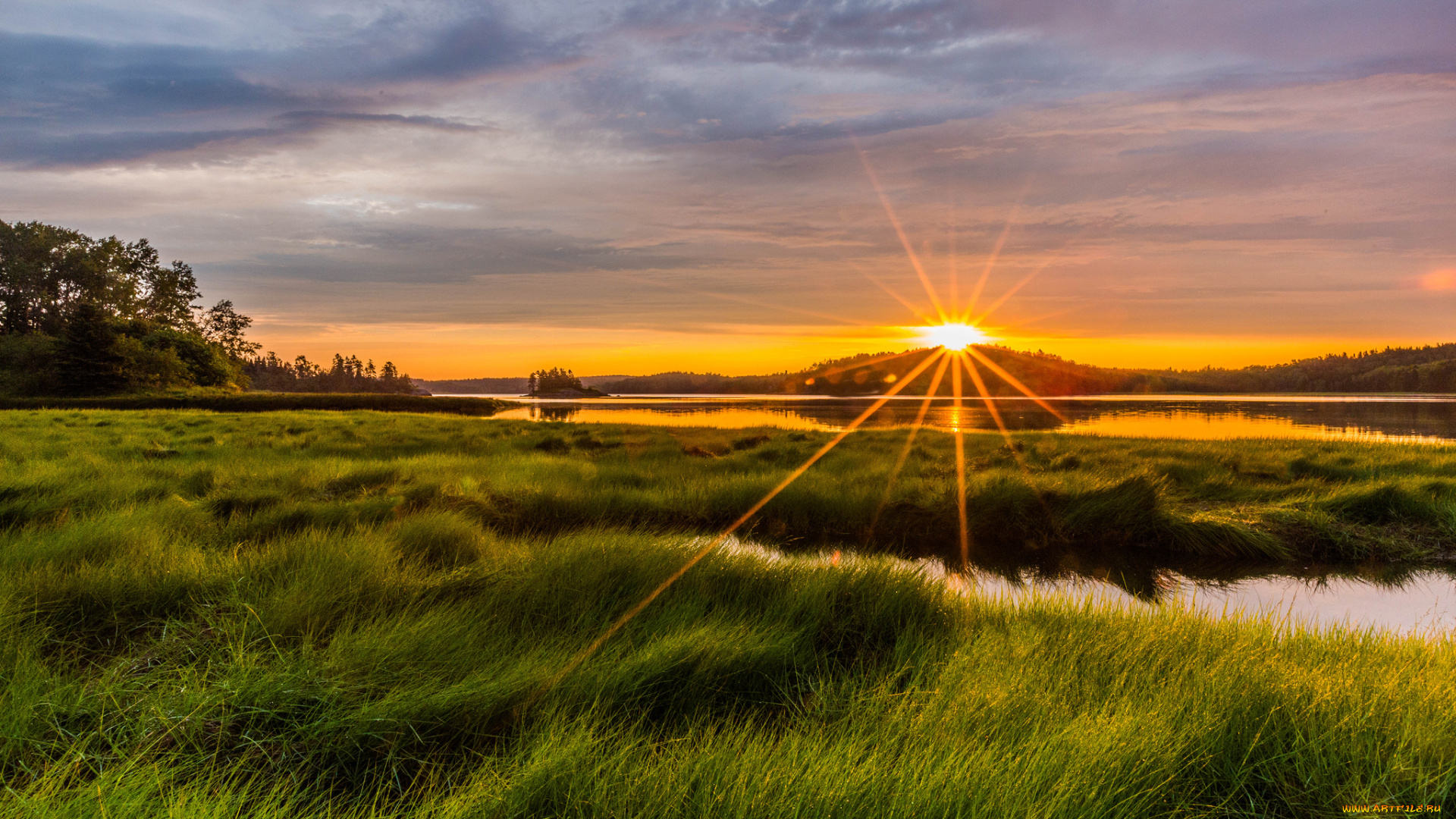 природа, восходы, закаты, горизонт, заря