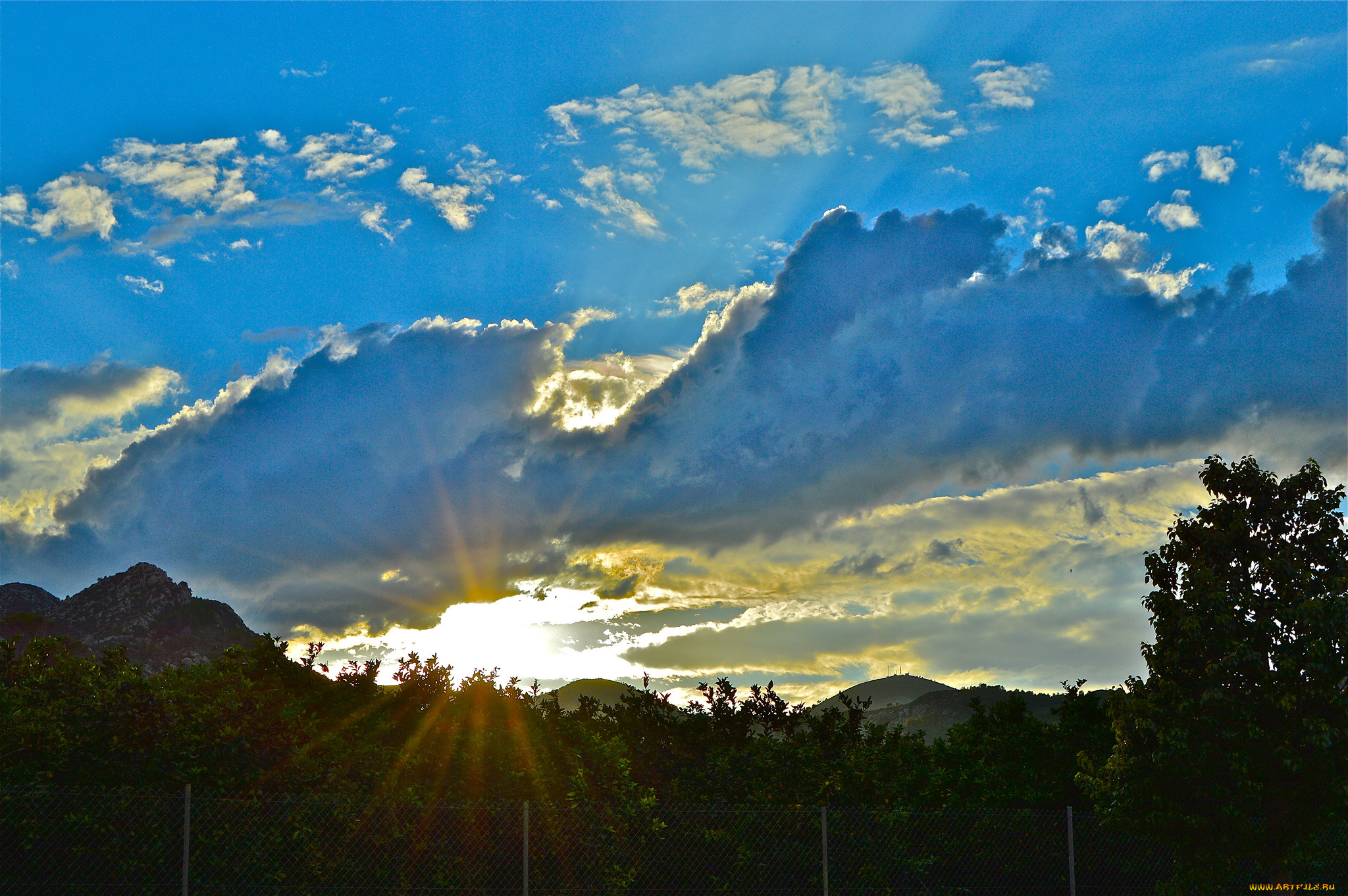 природа, восходы, закаты, небо, лучи, облака, солнце, восход