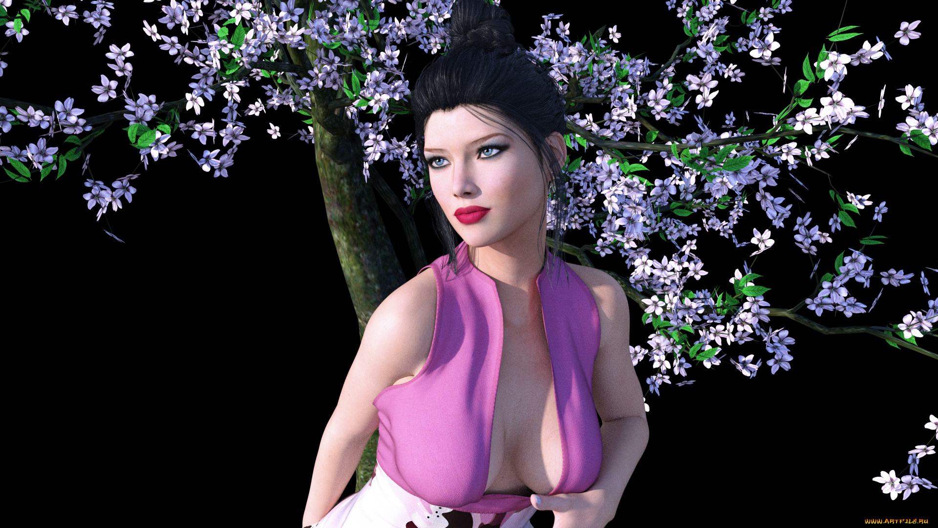 3д, графика, люди, , people, девушка, взгляд, фон