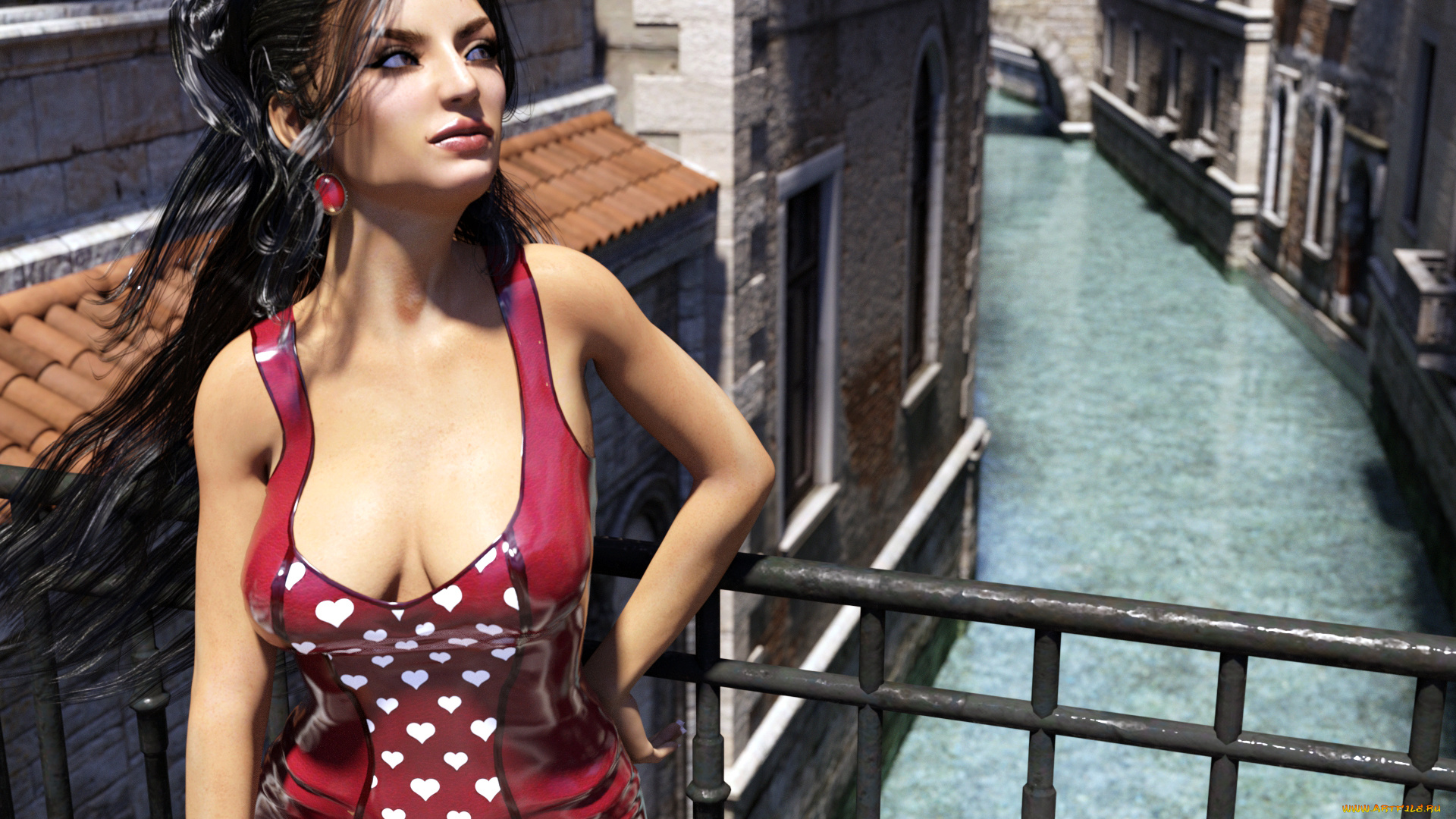 3д, графика, люди, , people, девушка, взгляд, фон