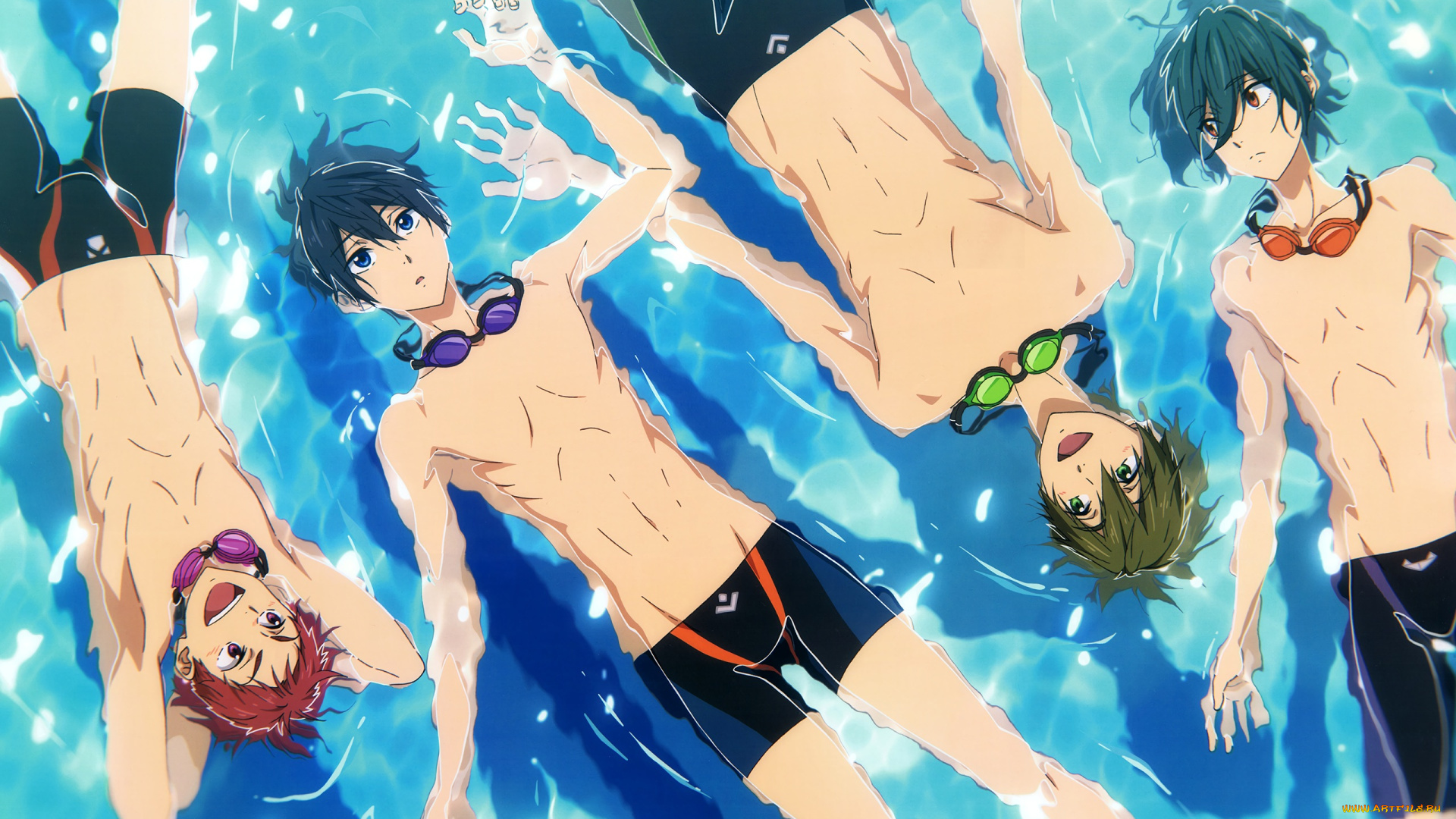 аниме, free, всплеск, парни