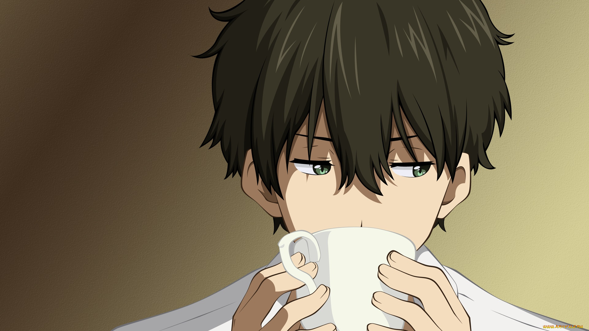 аниме, hyouka, парень, взгляд, фон