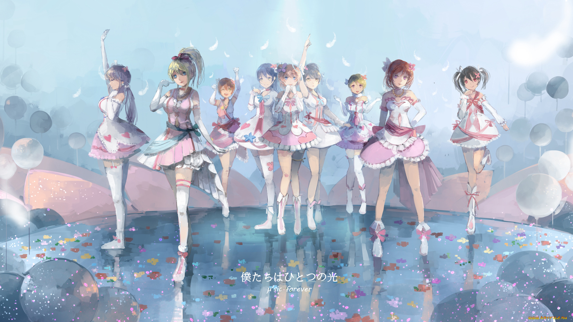 аниме, love, live, , school, idol, project, девушки, арт, qianqian